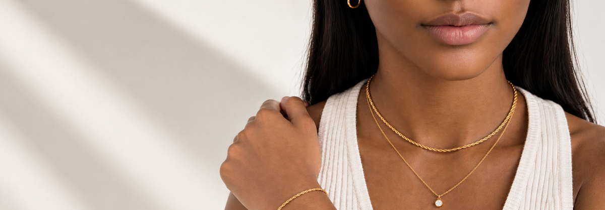 Timeless waterproof gold and silver jewelry classics from Mai Désirée, tarnish-free and hypoallergenic.