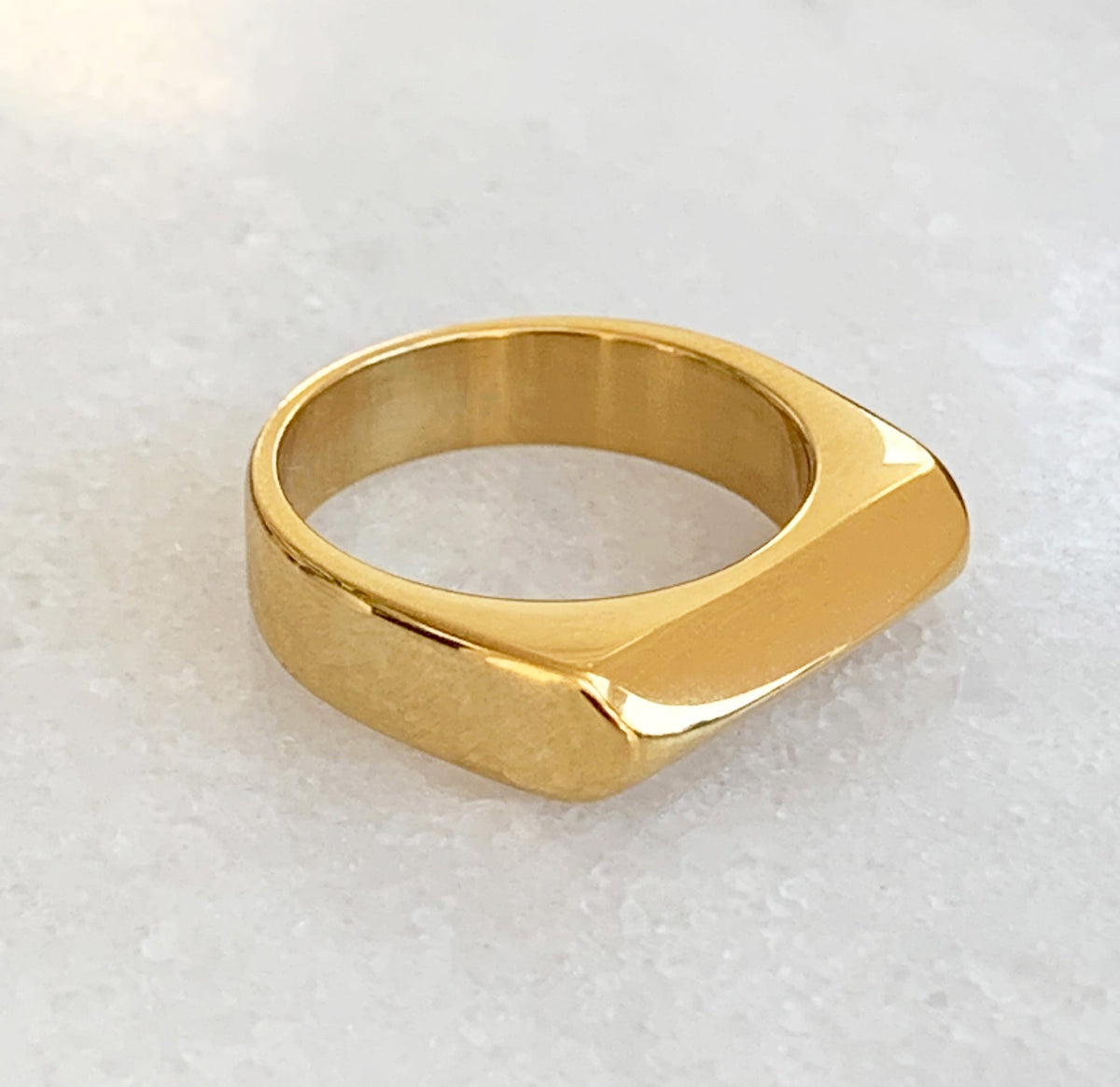gold bar dome ring waterproof jewelry