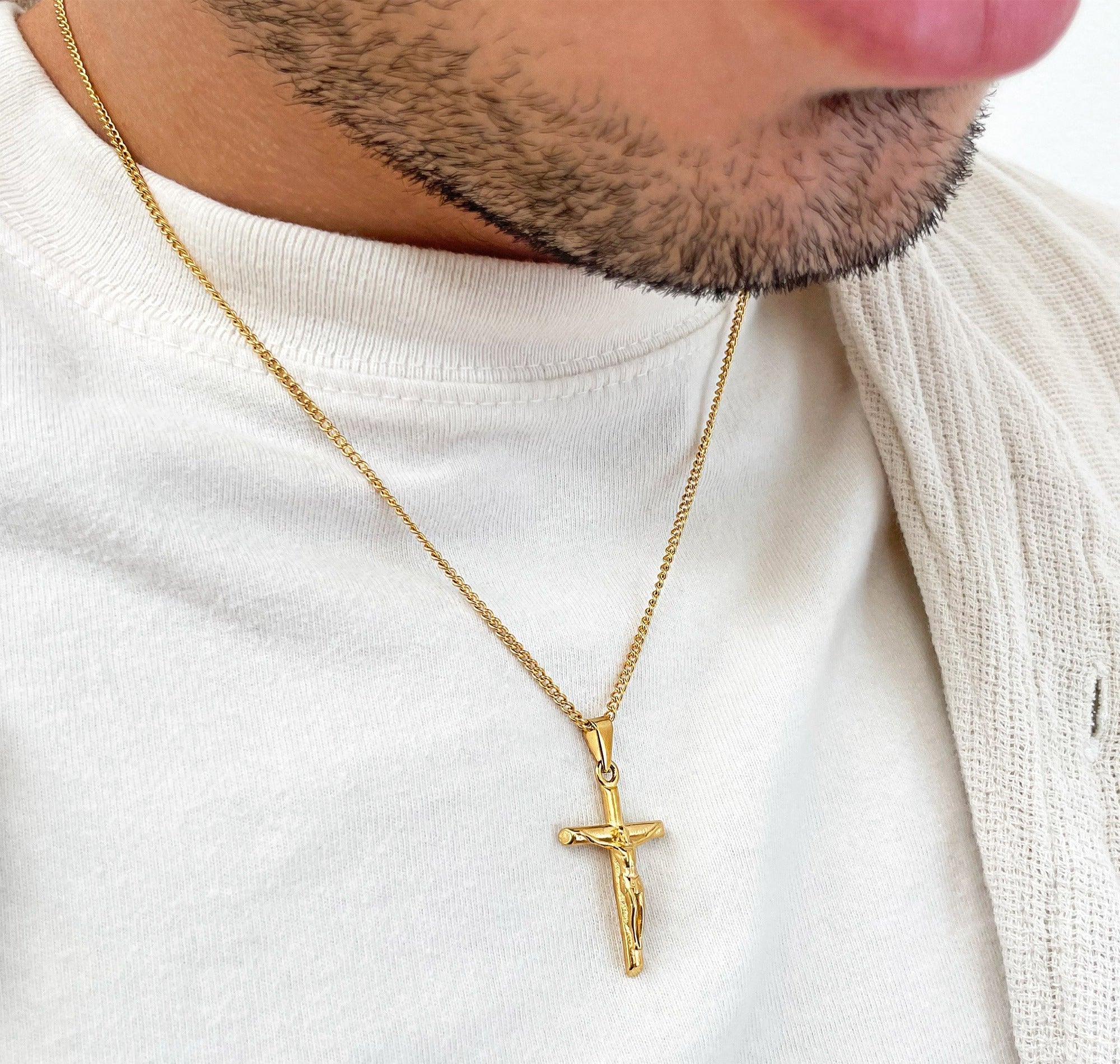 gold-jesus-cross-pendant-necklace-classic-mens-waterproof-jewelry