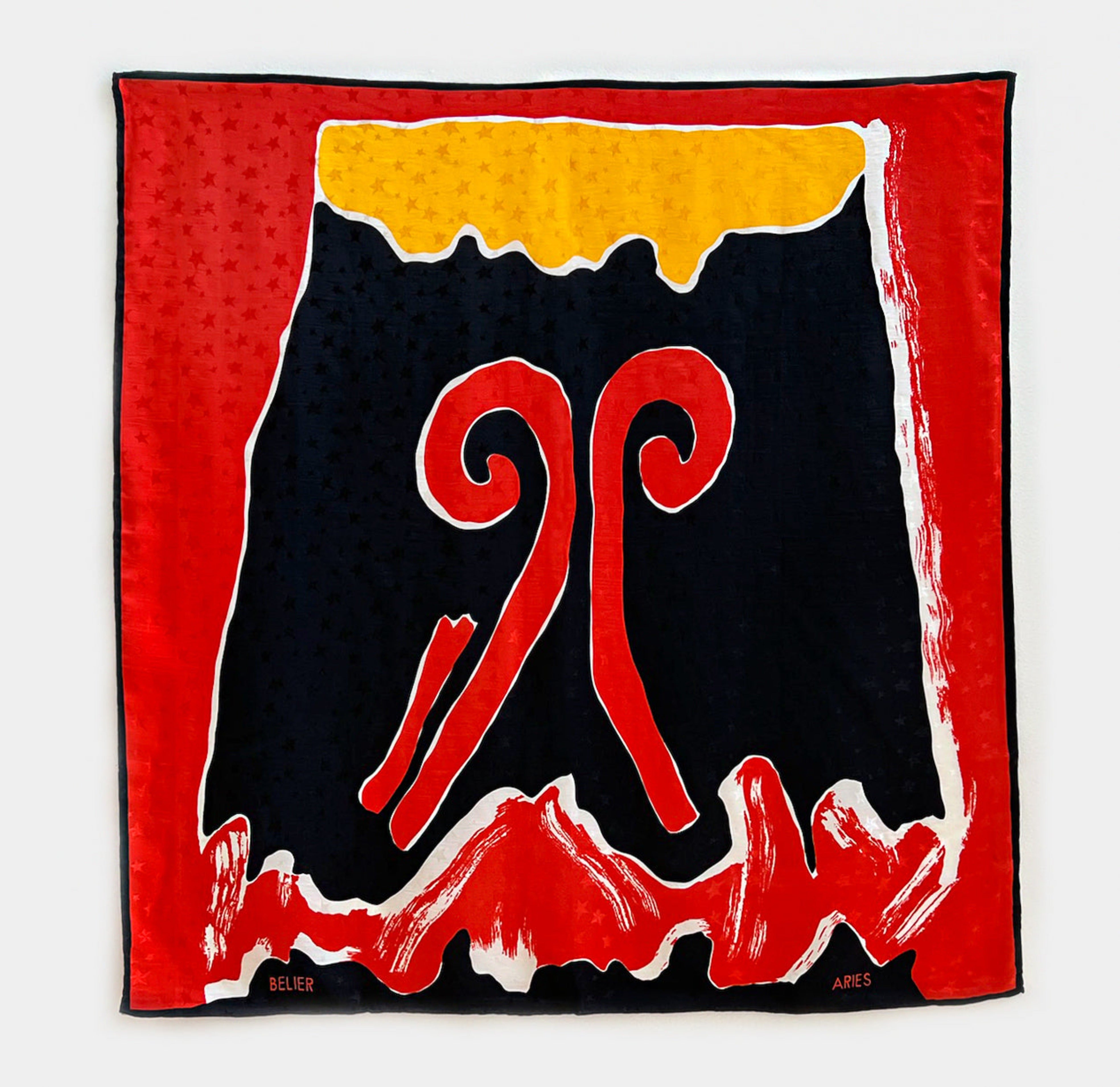 silk scarf aries jacquard