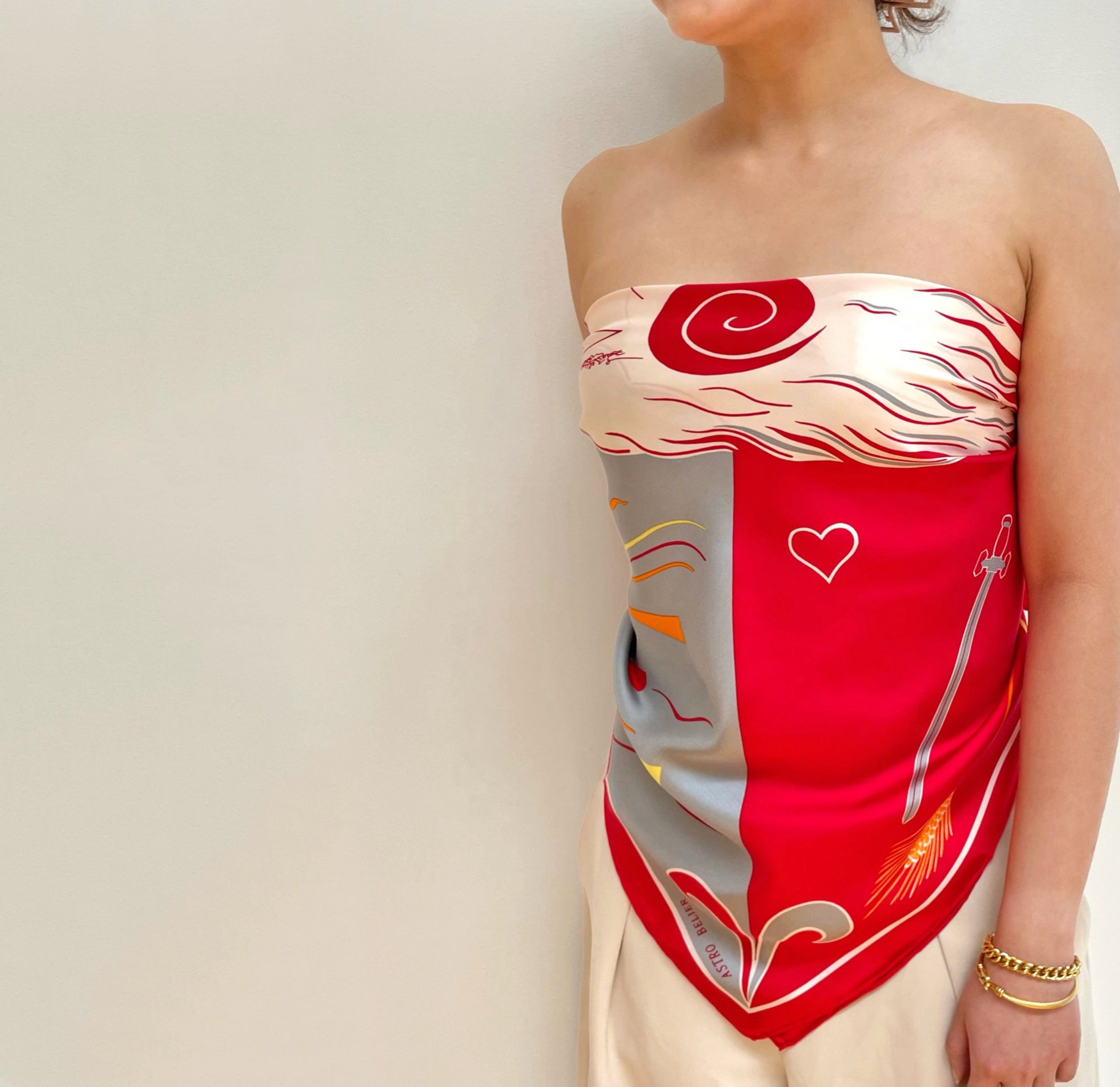 aries zodiac silk scarf