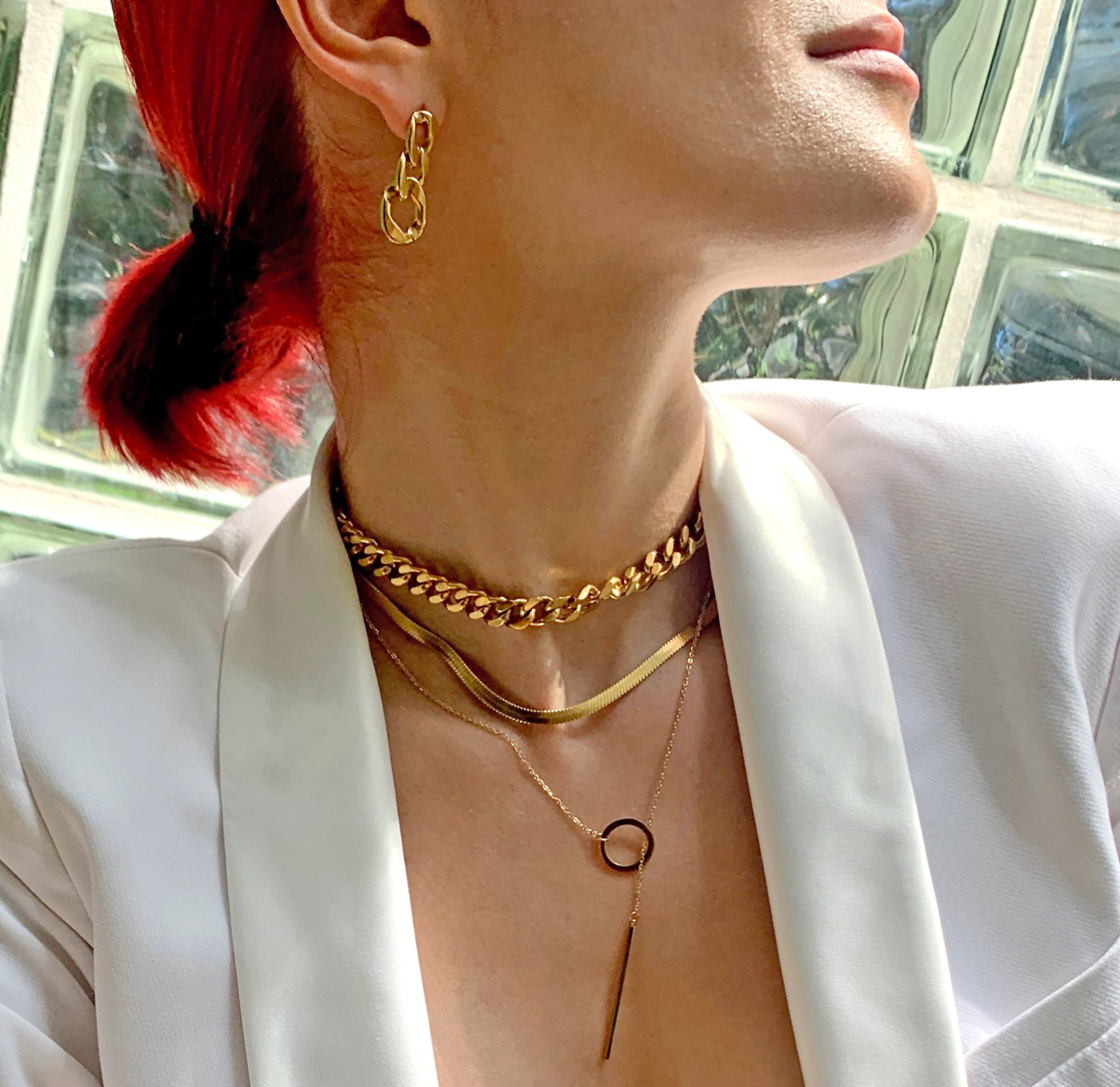 gold snake chain necklace waterproof jewelry