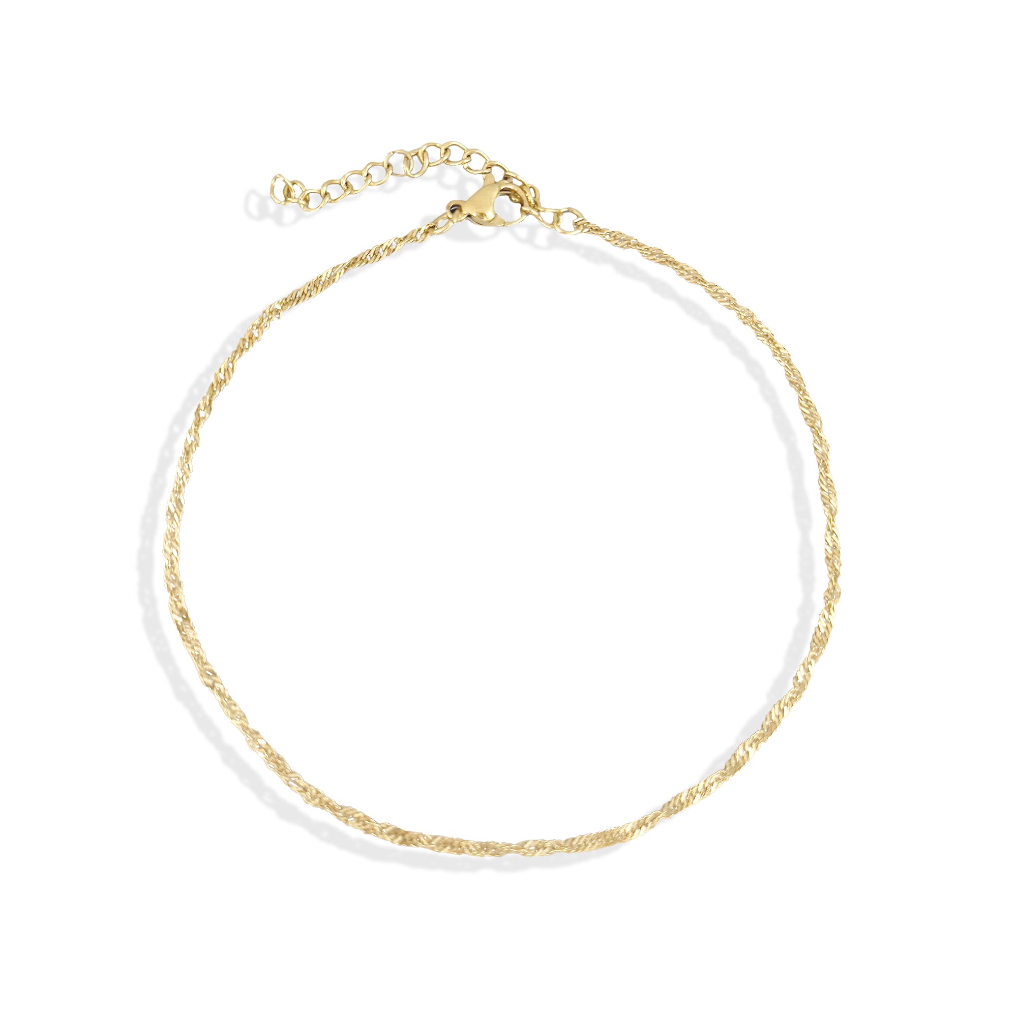 ARIA GOLD DAINTY SPIRAL CHAIN ANKLET