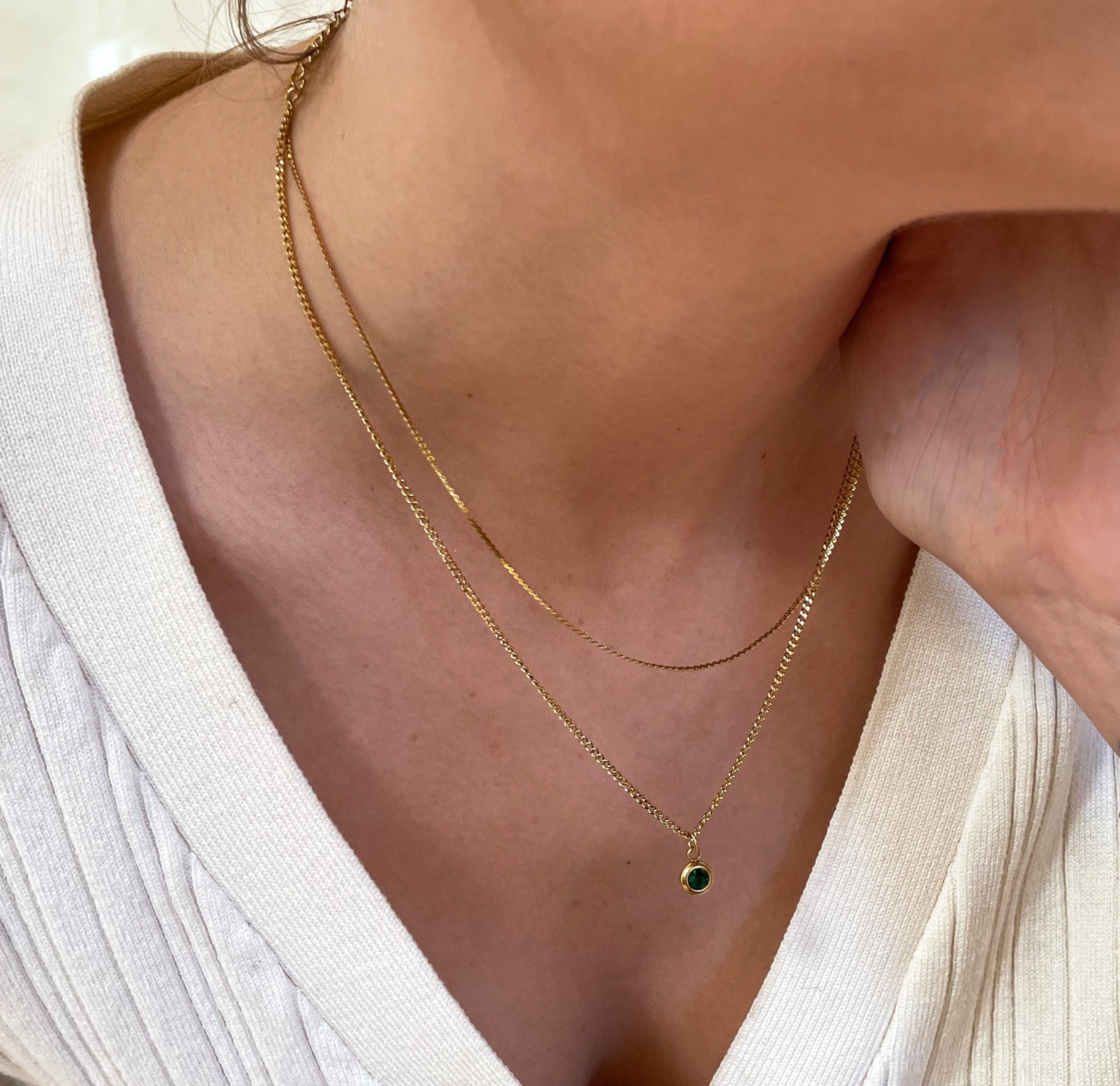 dainty birthstone necklace
