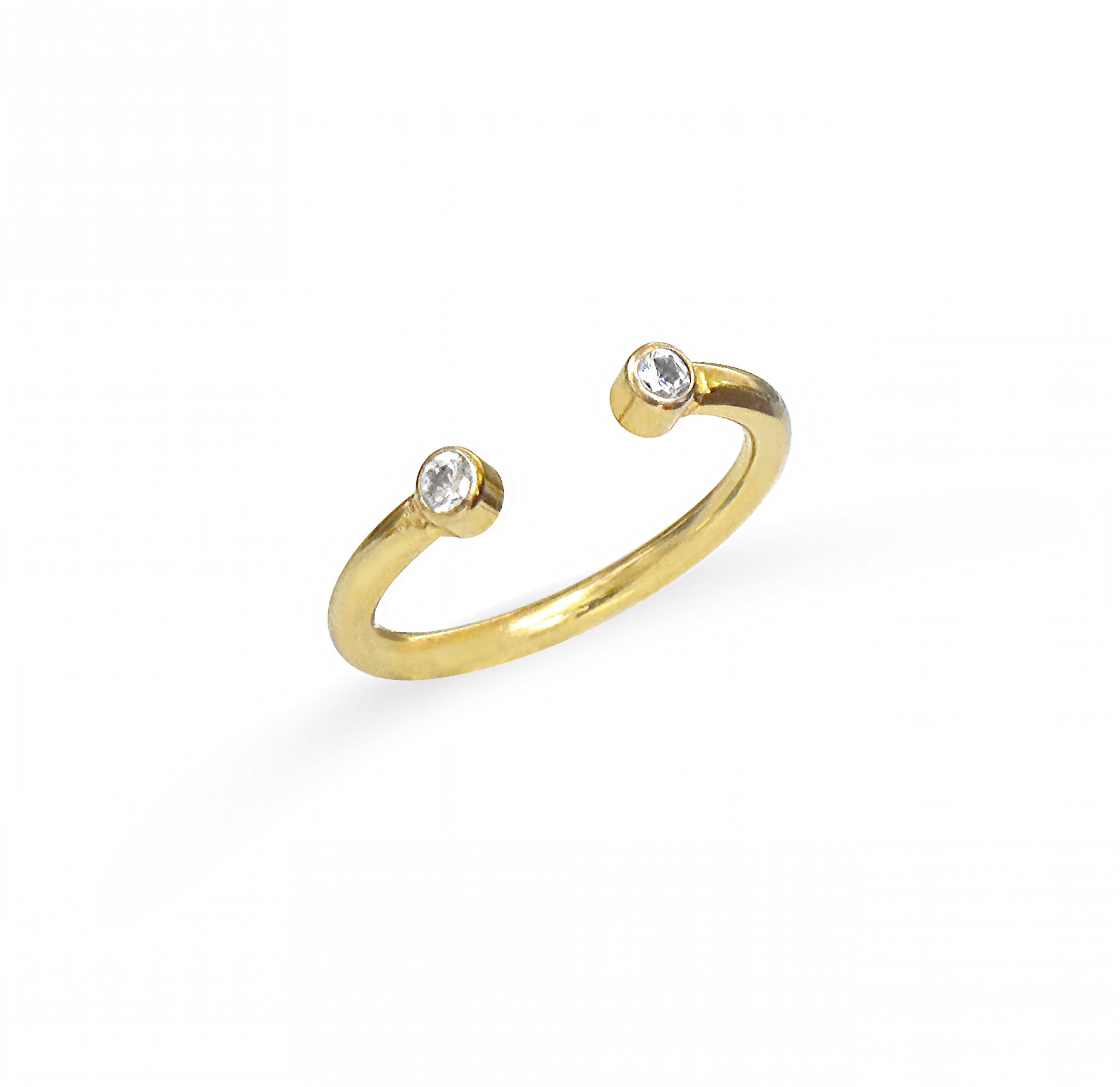 Jolie dainty gold open ring. waterproof jewelry