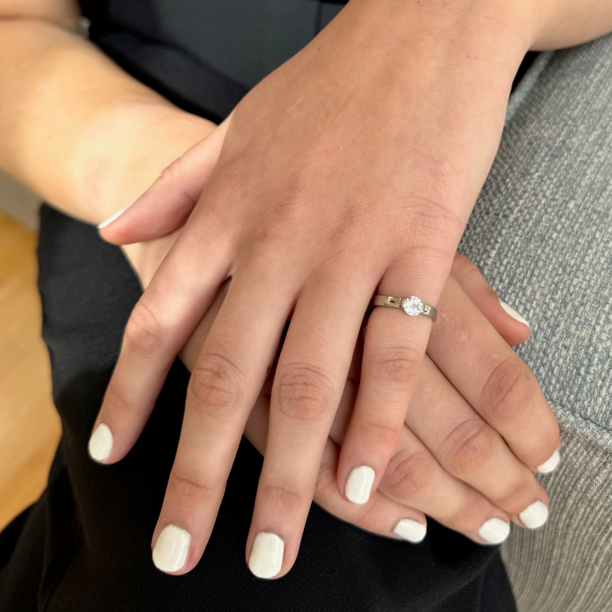 SILVER DAINTY SOLITAIRE RING - SAMPLE