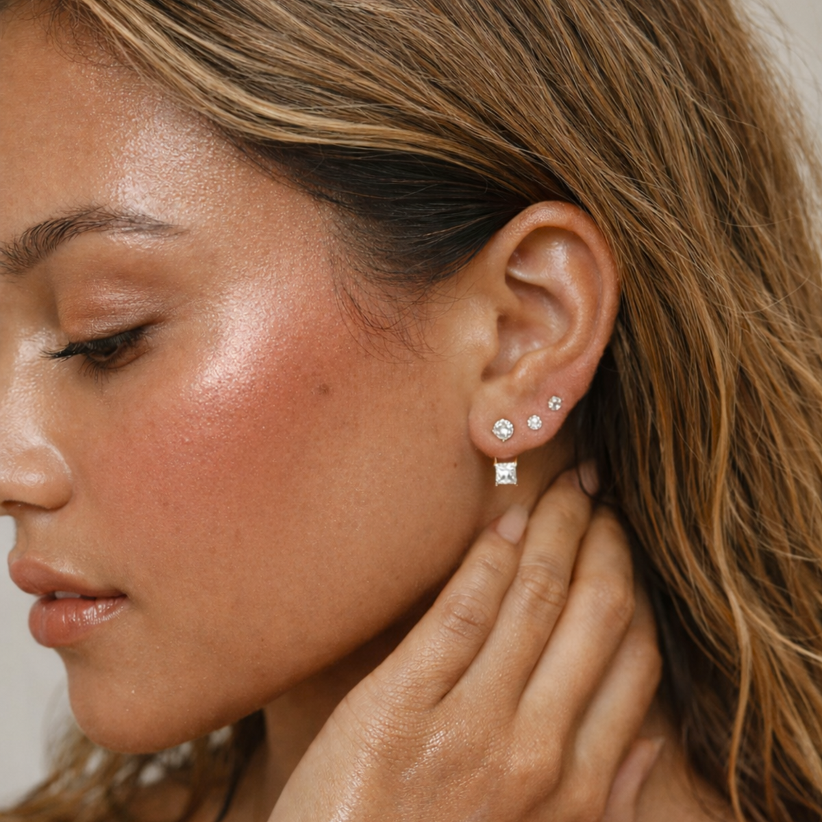 gold diamond ear jacket