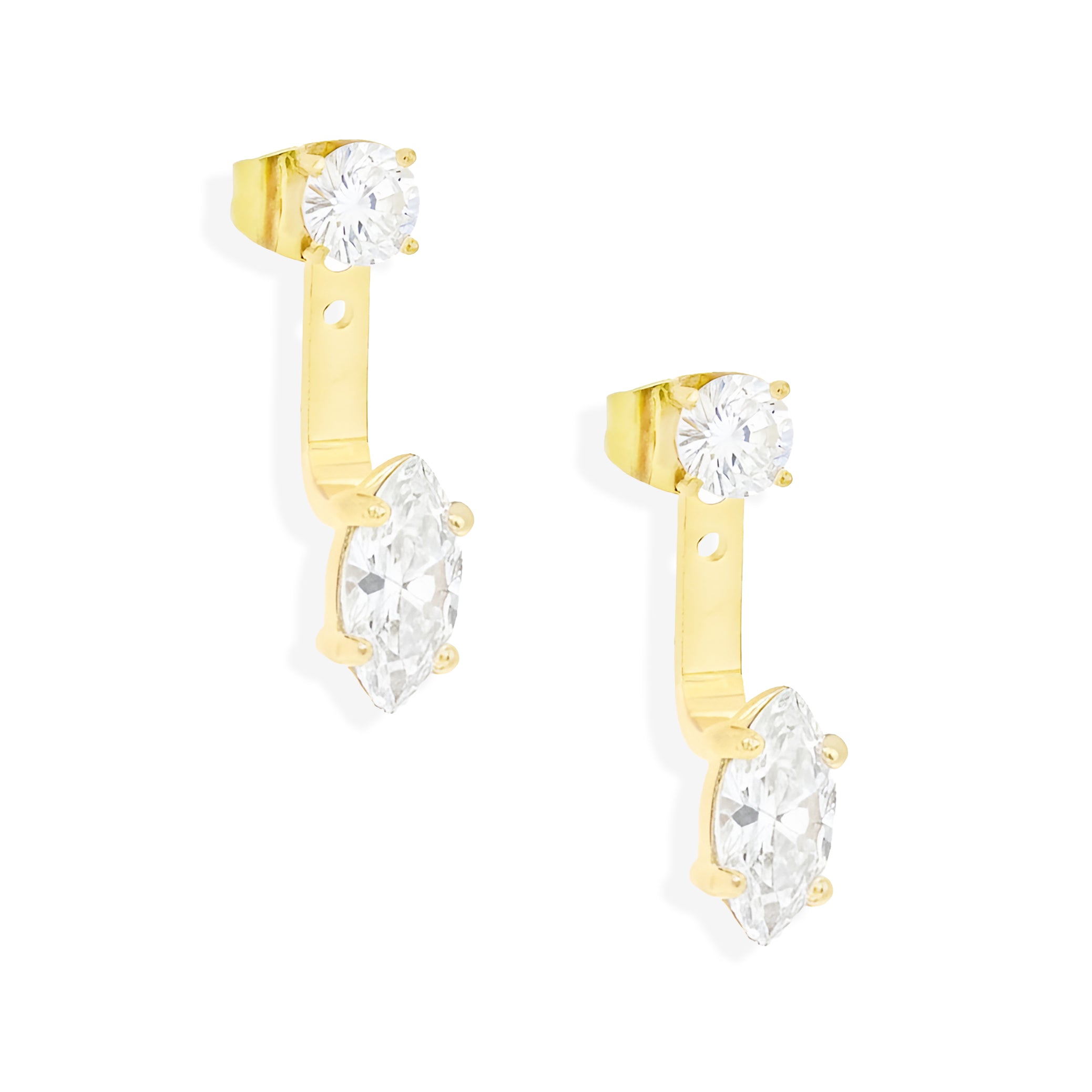 gold round-and-marquise-stone-ear-jacket-waterproof-jewelry