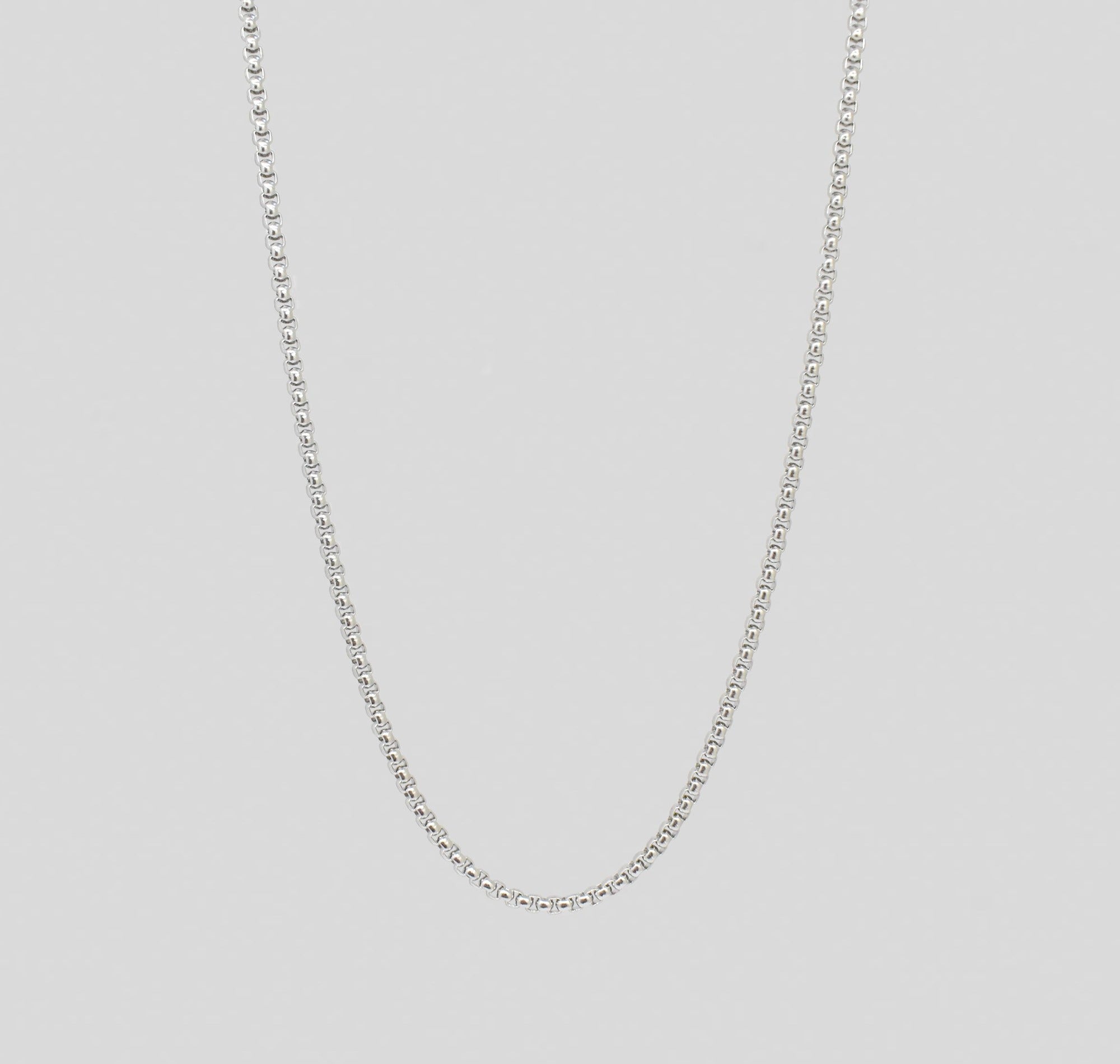 thin silver rolo chain mens waterproof jewelry