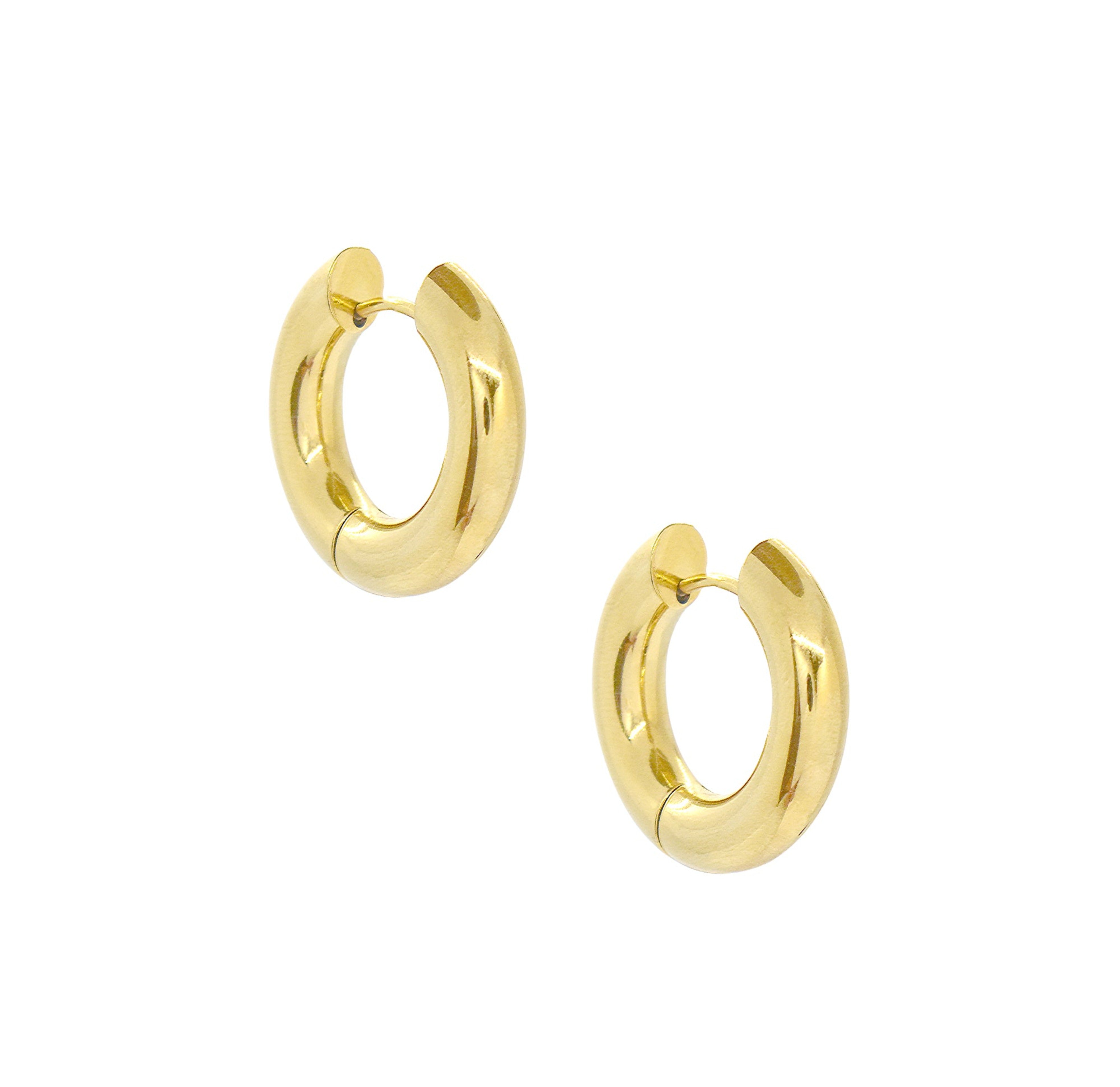 Gold hoop earrings waterproof jewelry