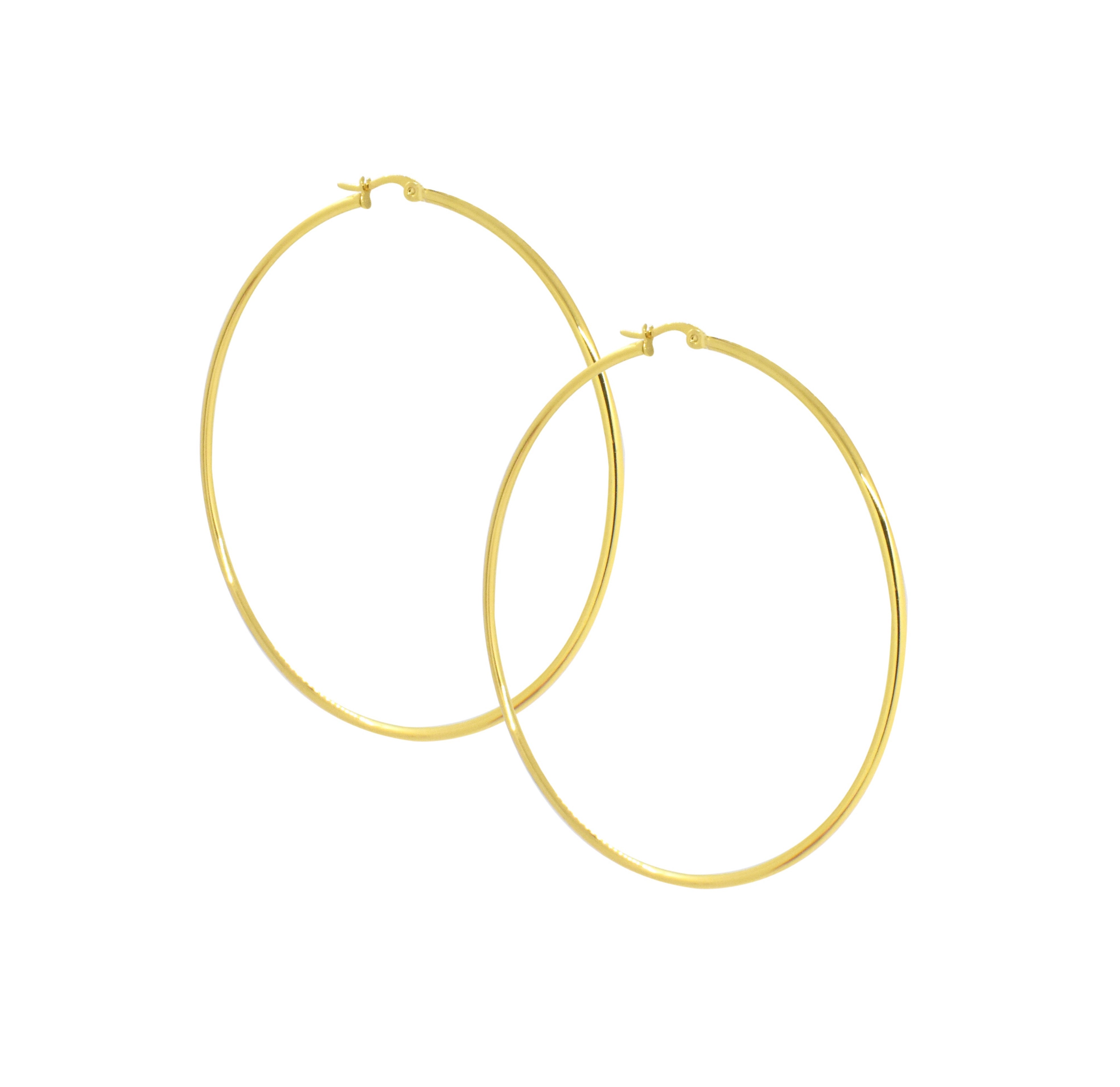 big gold thin hoop earrings waterproof jewelry