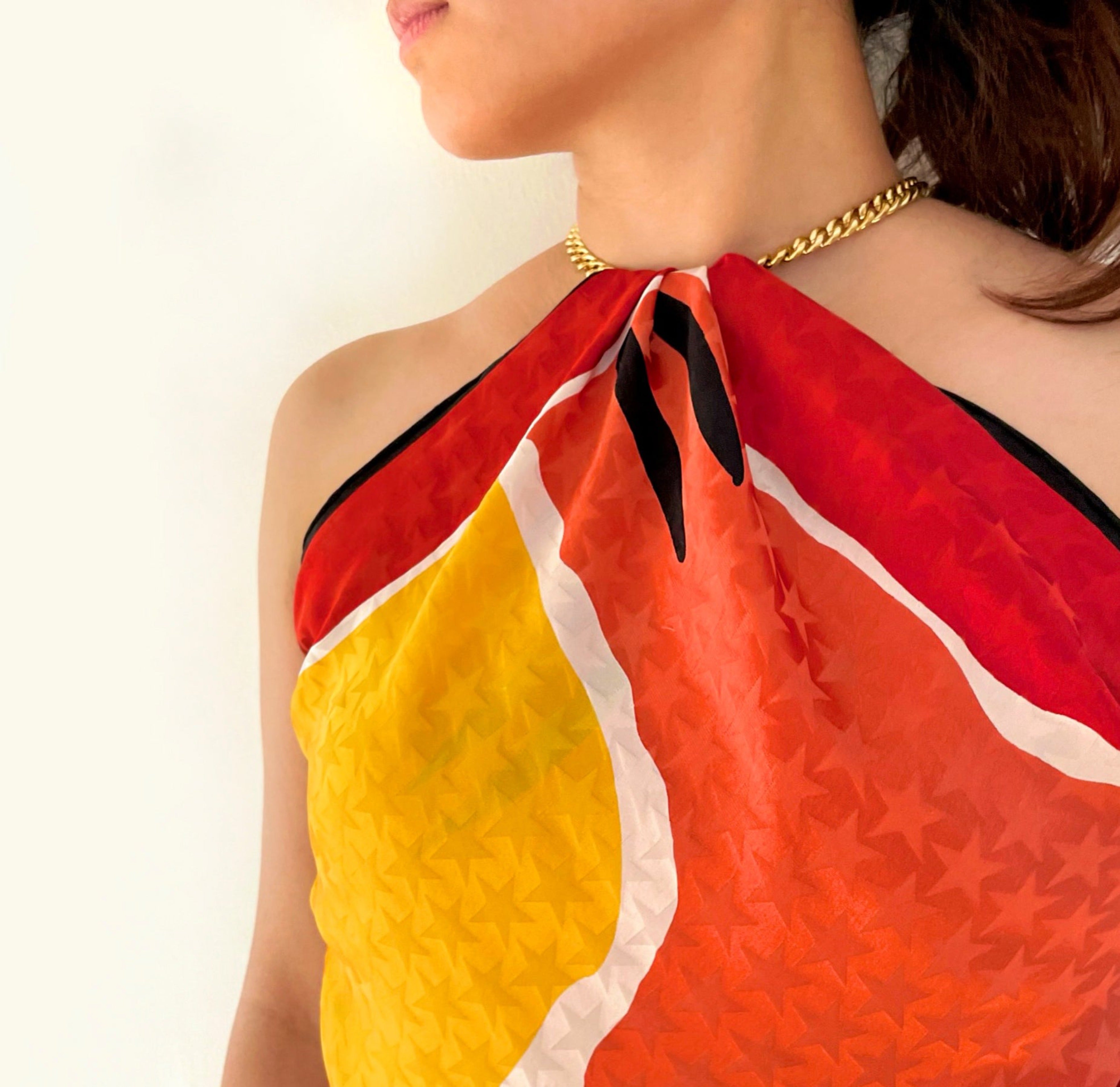 silk scarf star jacquard