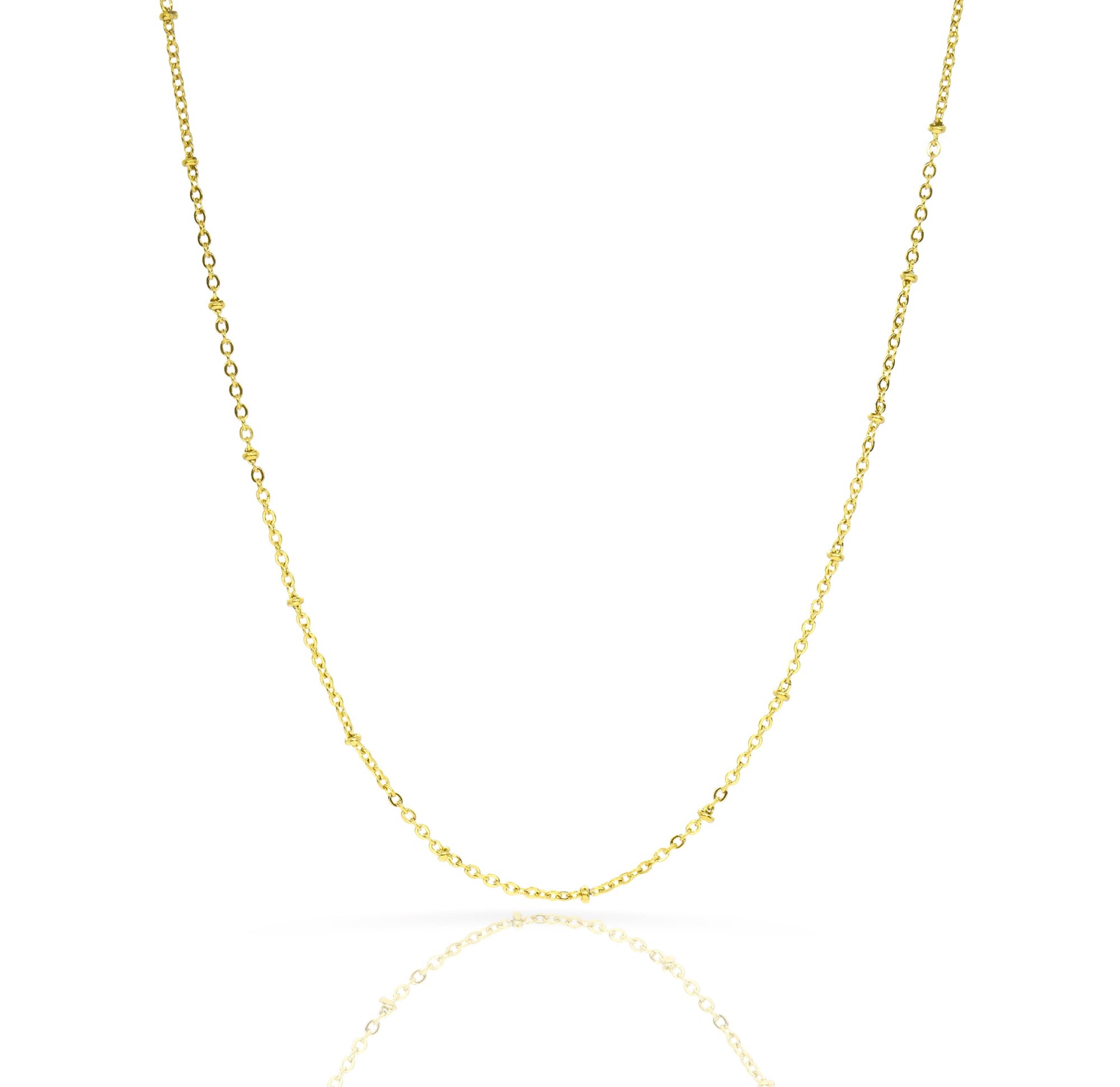 dainty gold satellite chain necklace