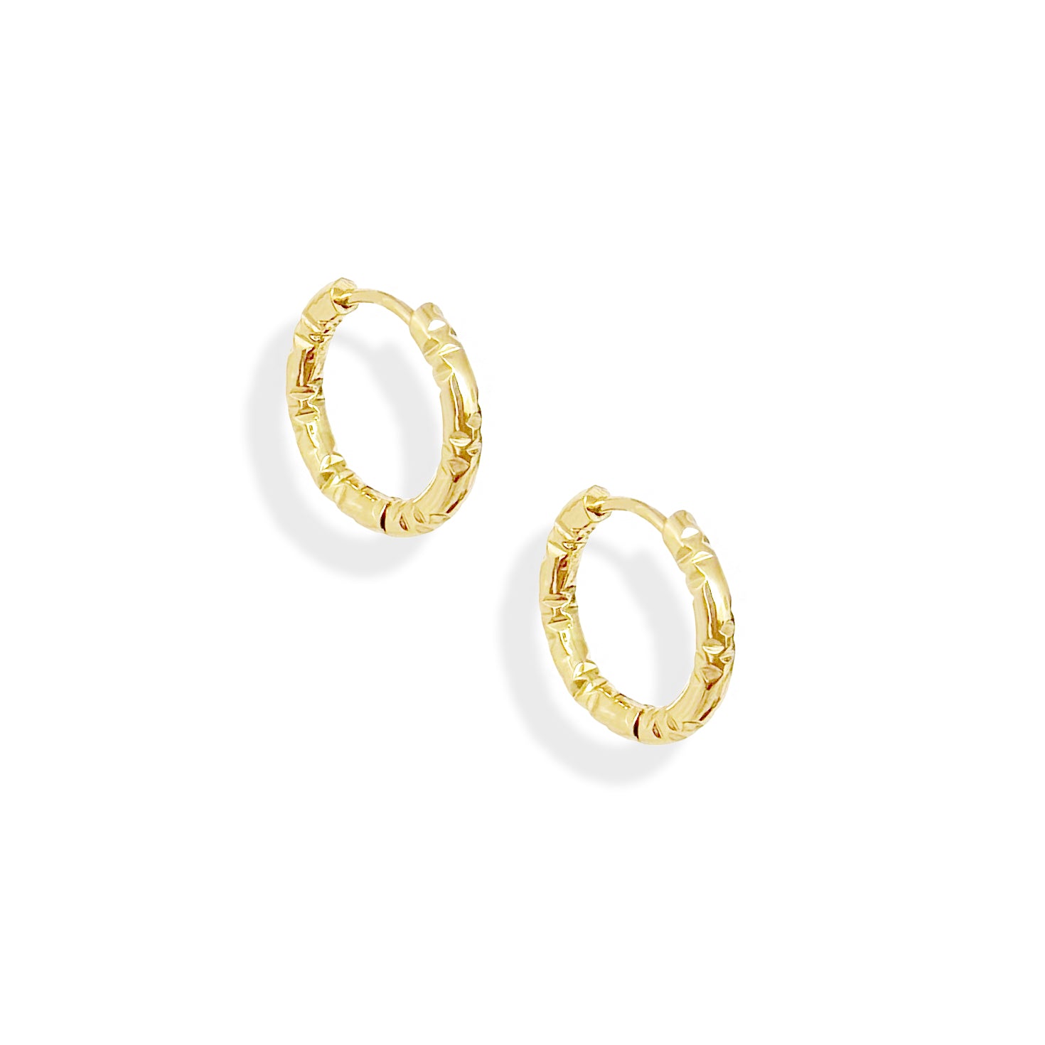 ISMAY GOLD HUGGIE HOOP EARRINGS SAMPLE