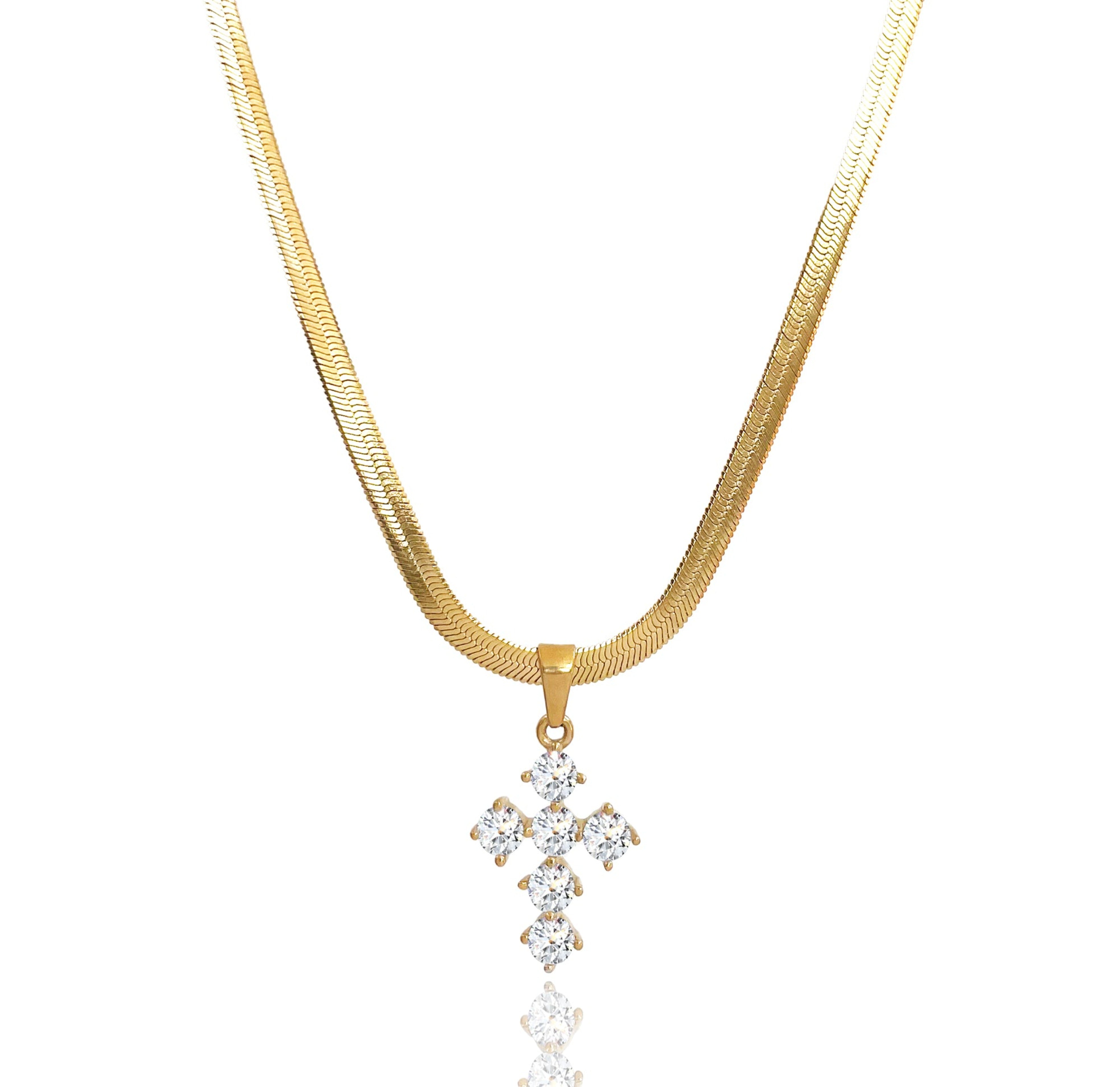 diamond cross necklace waterproof jewelry dolce