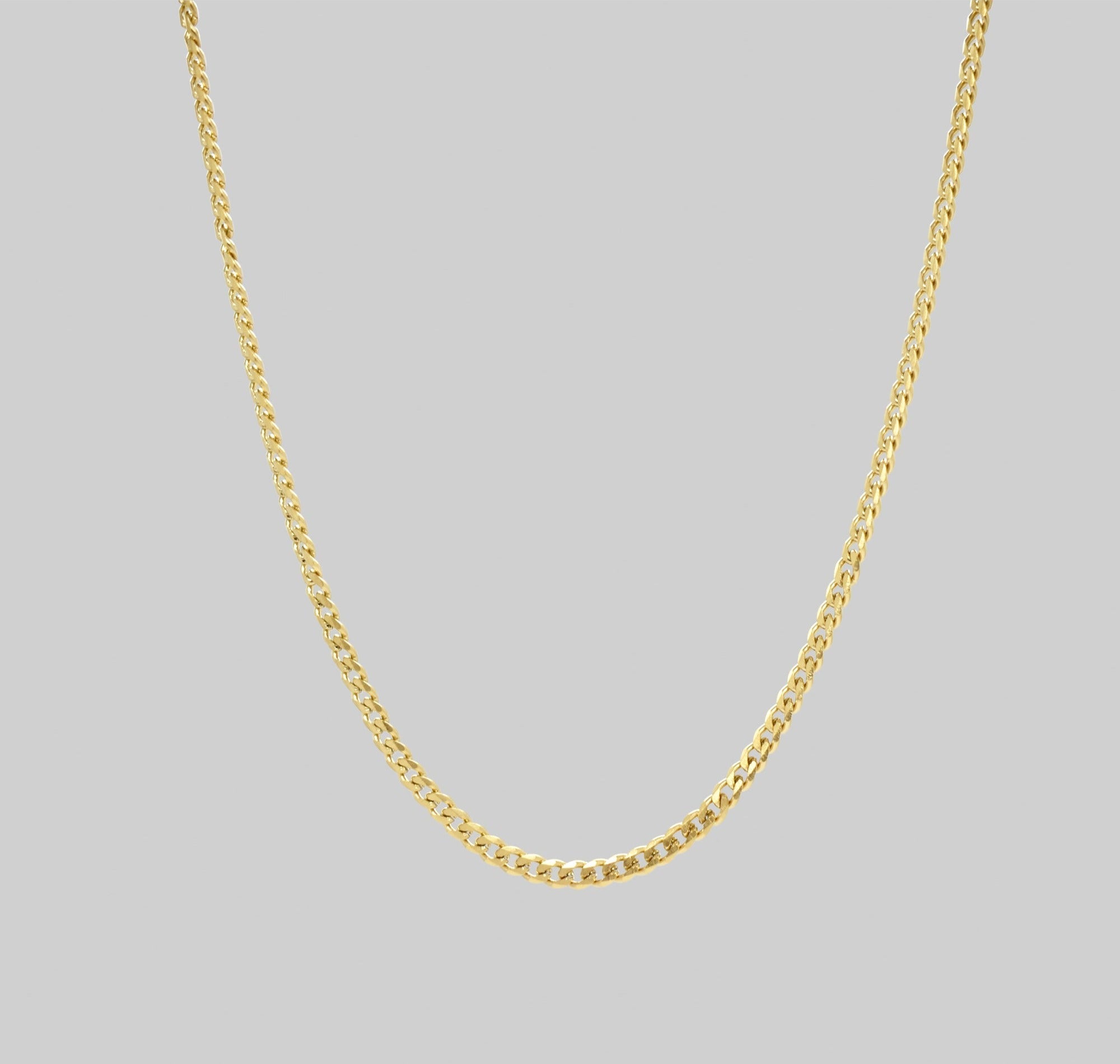 gold 3mm cuban necklace mens waterproof jewelry