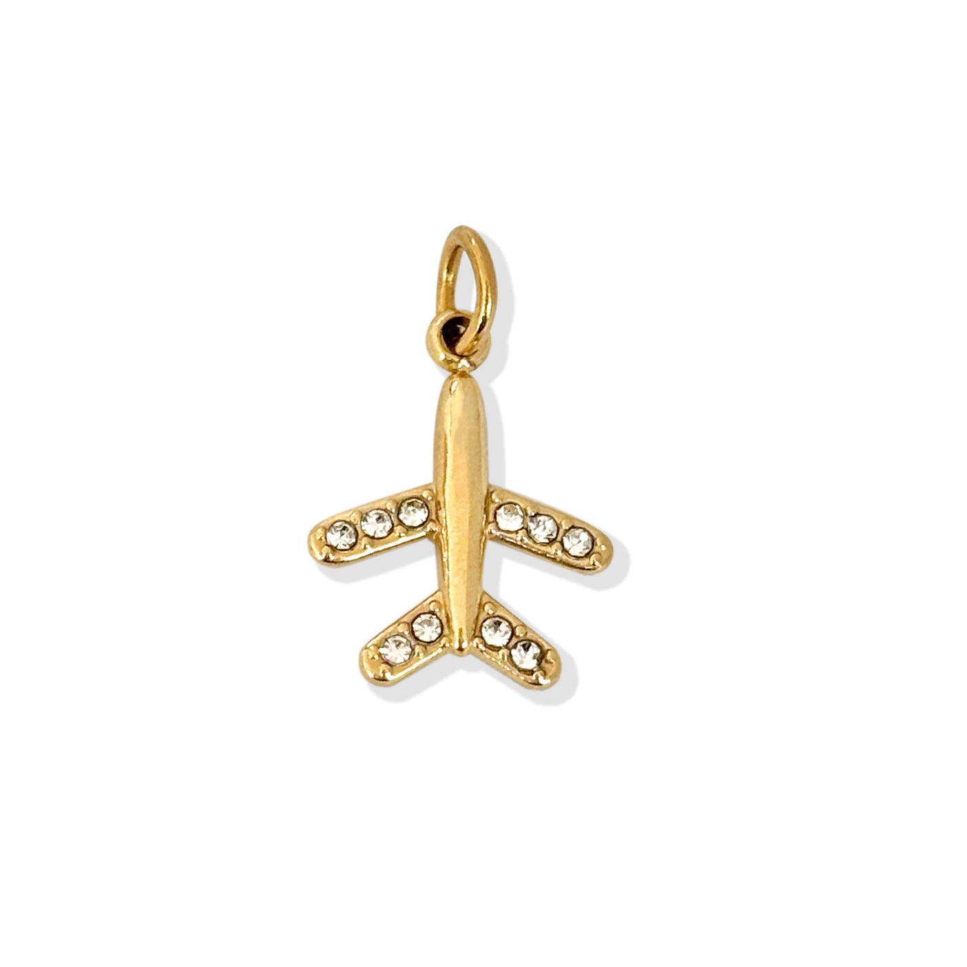 GOLD AIRPLANE PENDANT CHARM