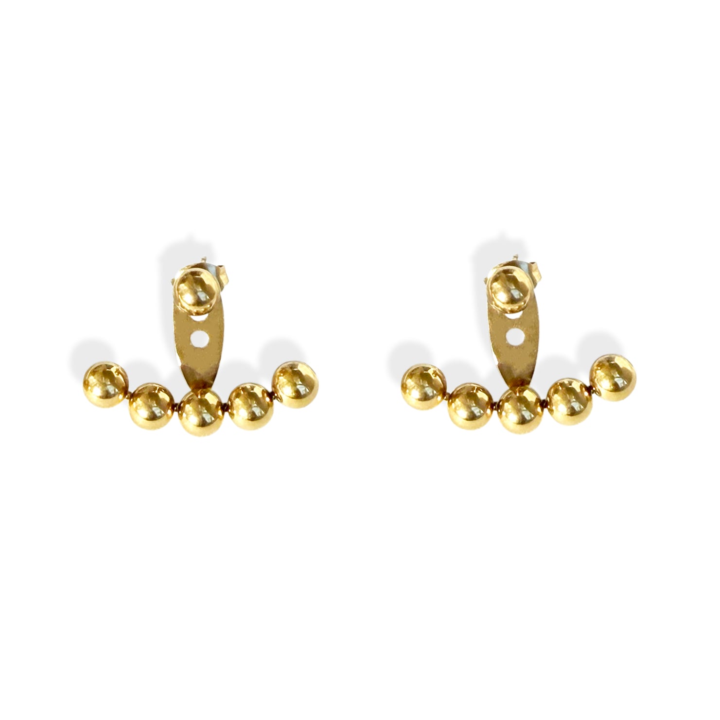 GIA GOLD BALL STUD EAR JACKET EARRINGS SAMPLE