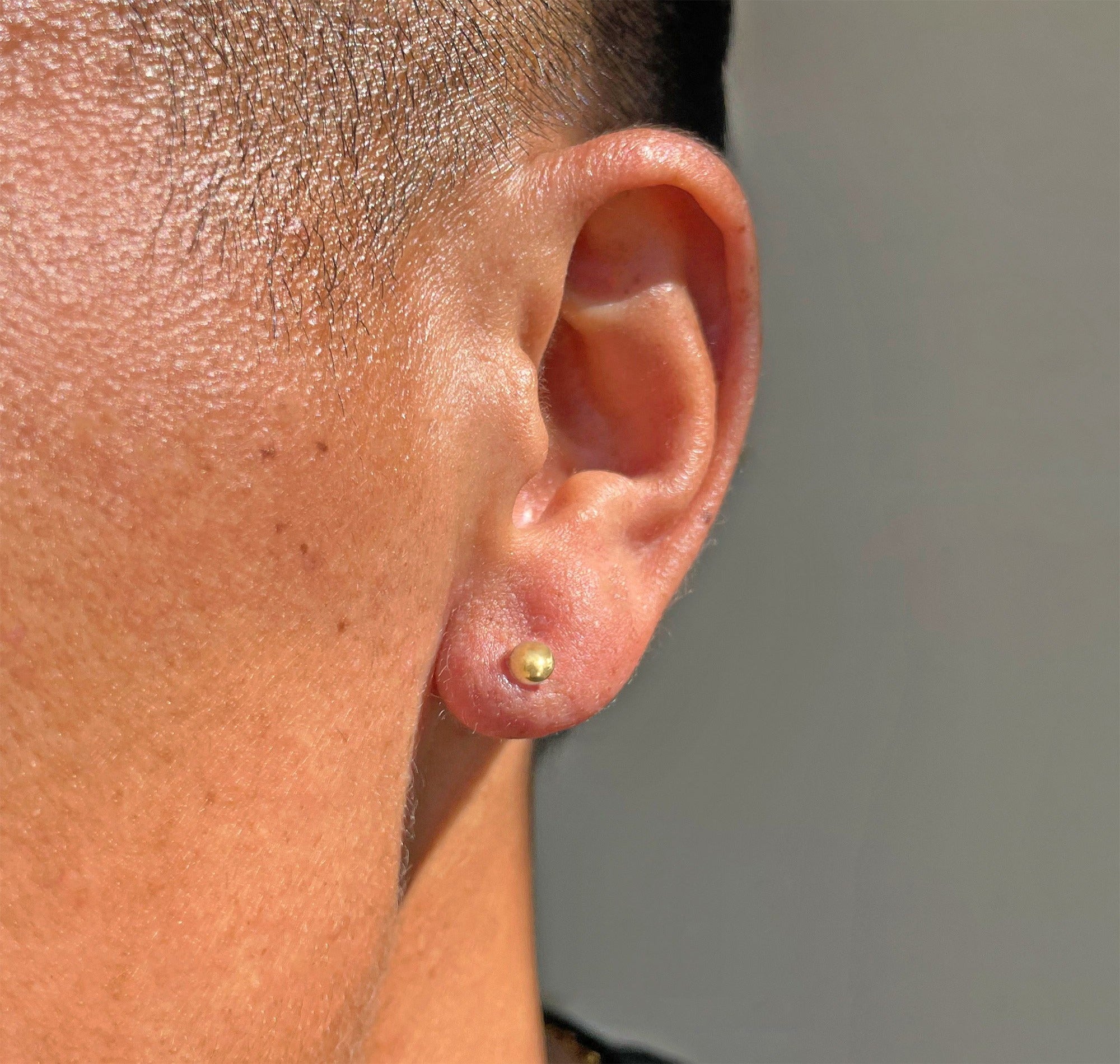 gold ball stud screw back earrings mens waterproof jewelry