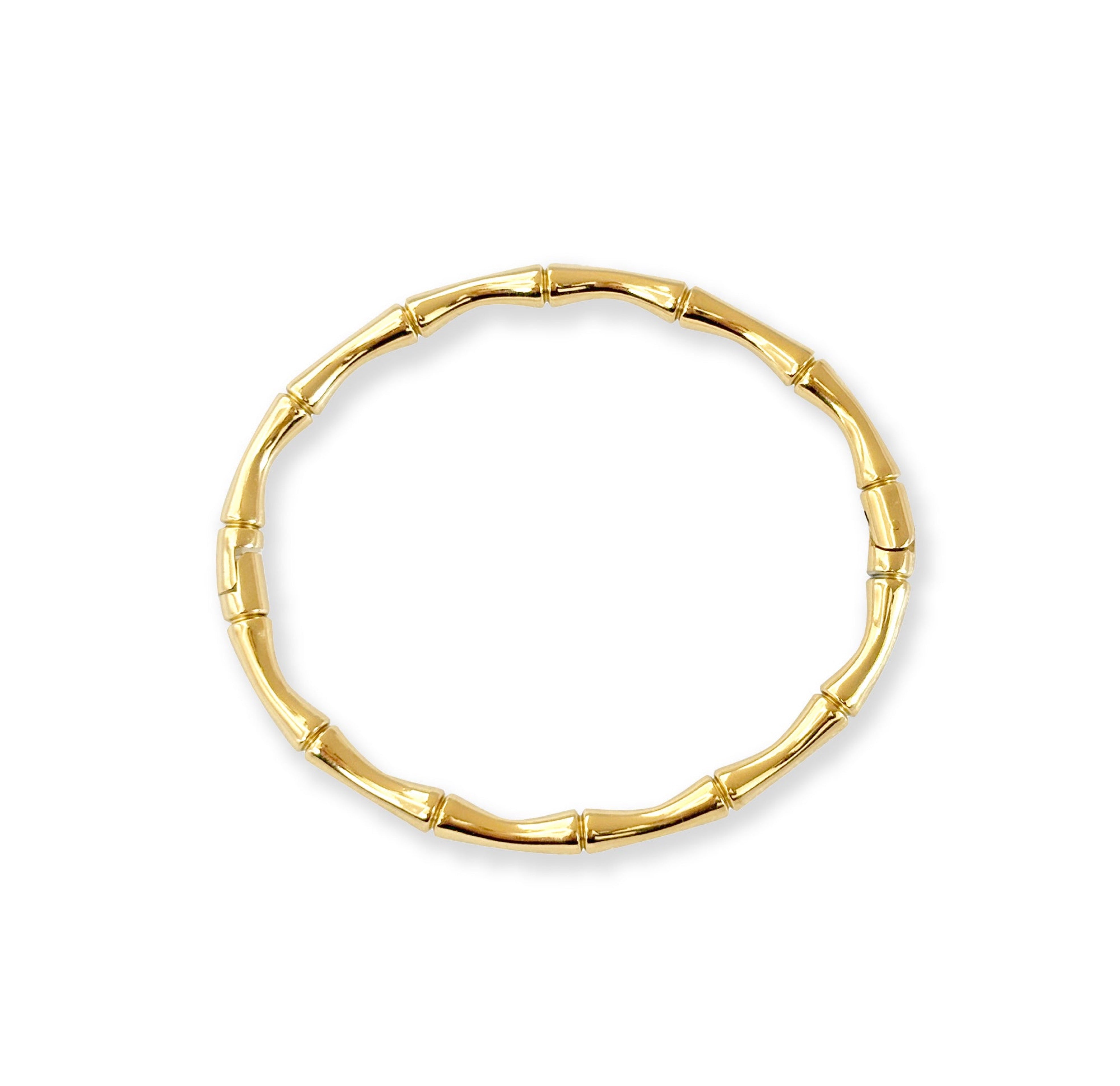 gold bamboo cuff bracelet waterproof jewelry