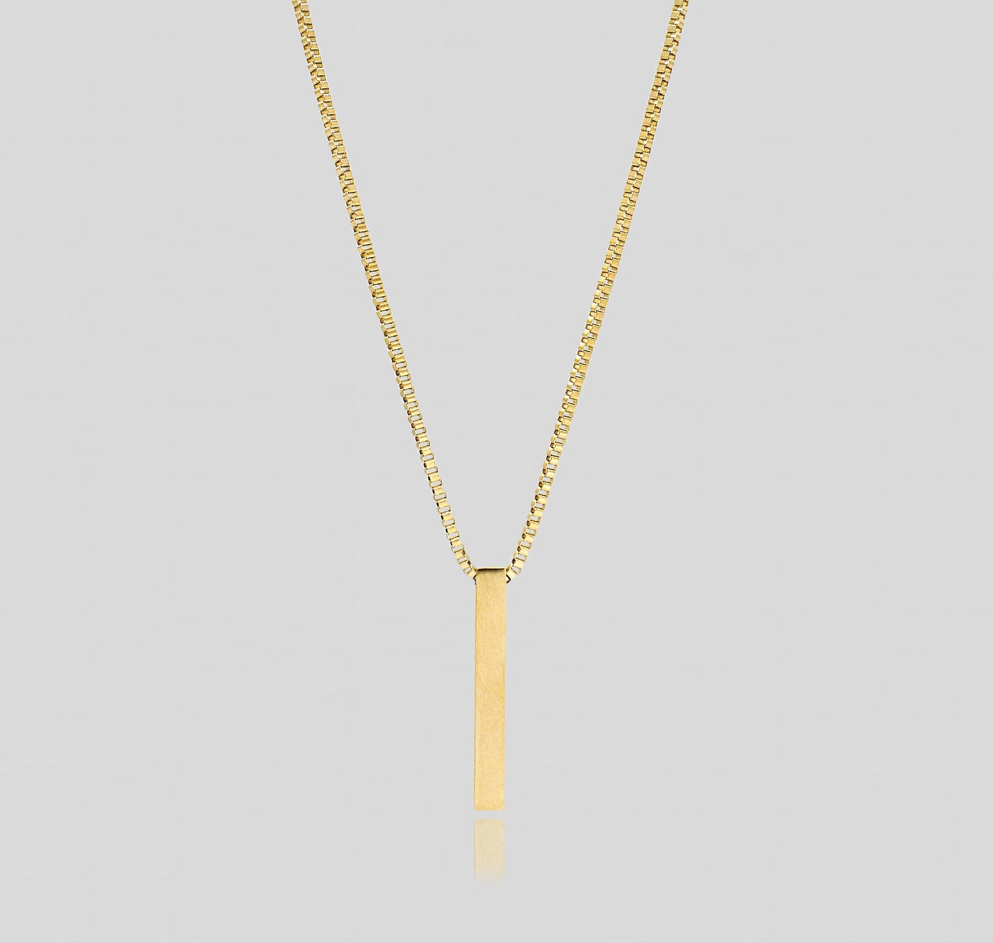 gold bar pendant necklace mens waterproof jewelry