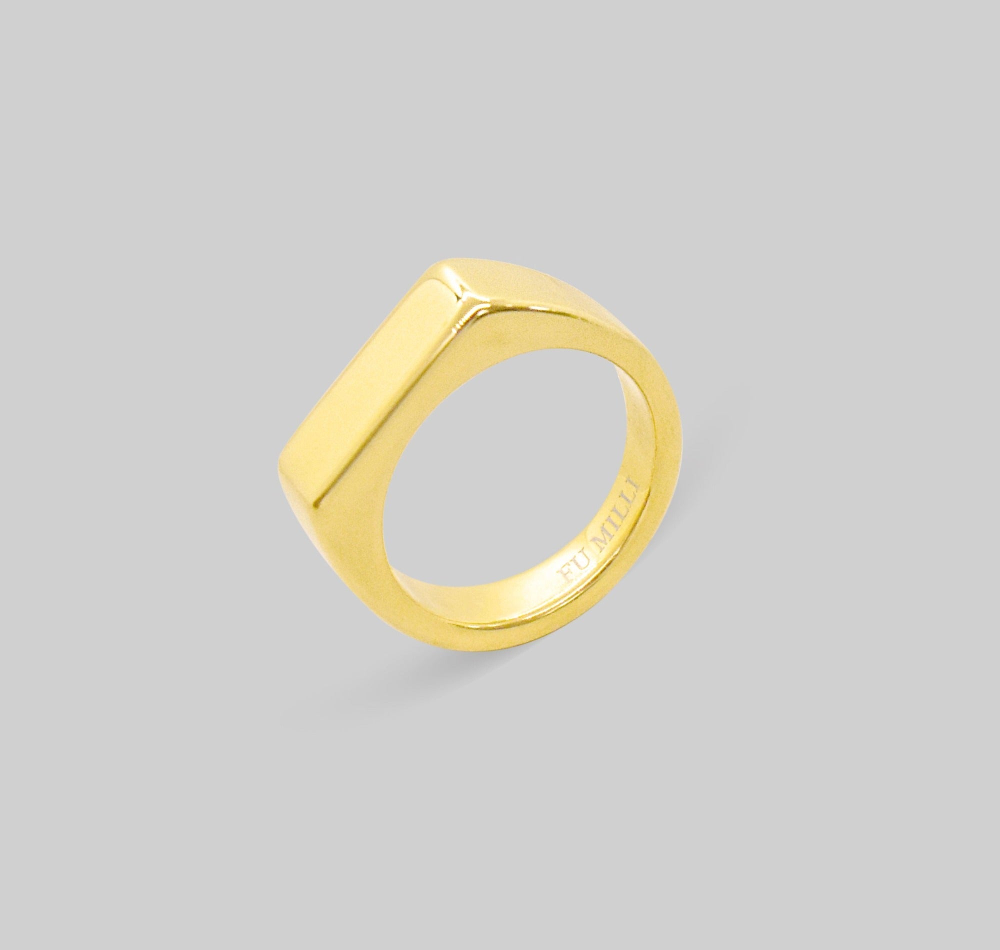 GOLD BAR RING mens waterproof jewelry