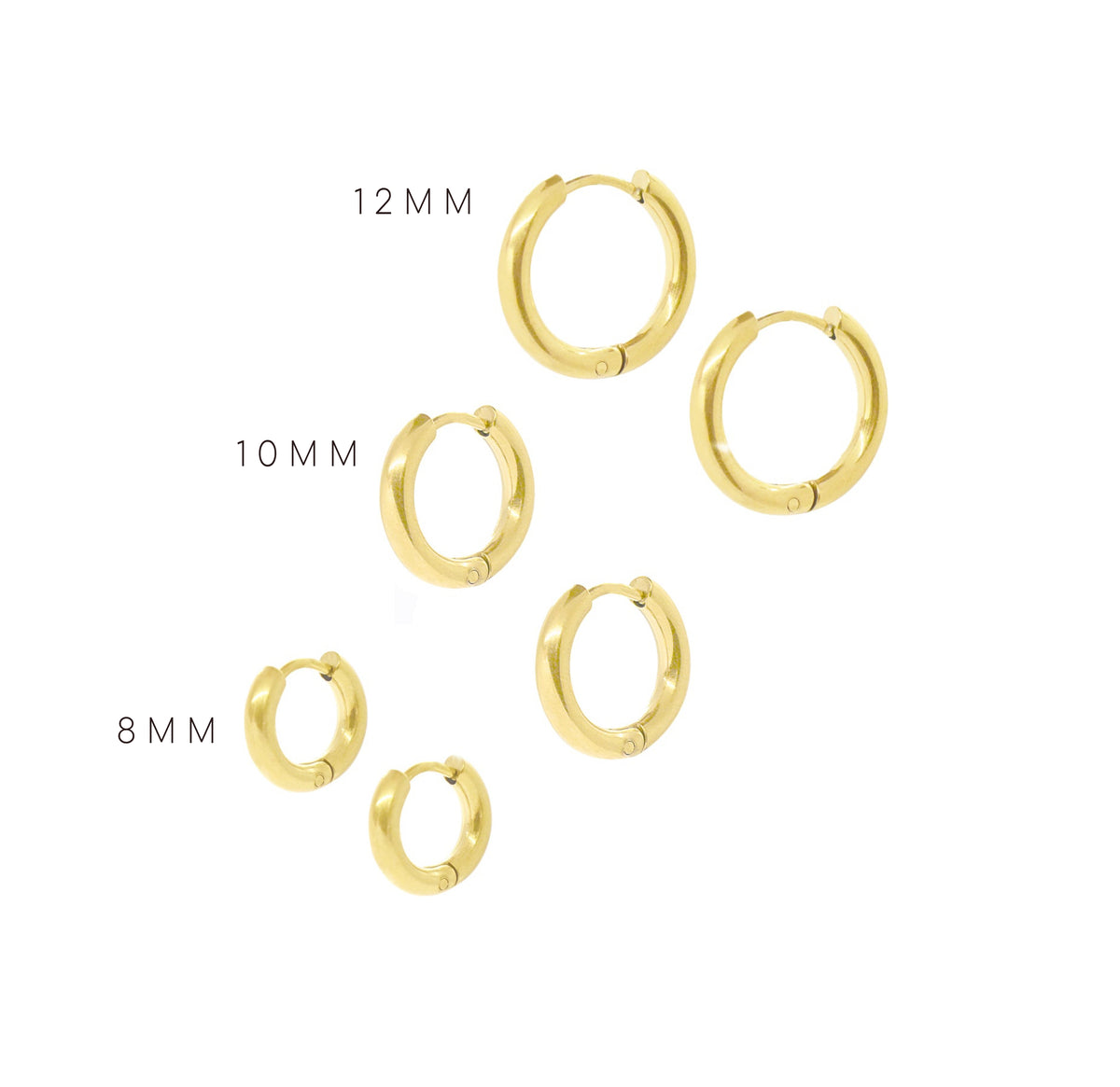 gold huggie earrings waterproof earrinngs