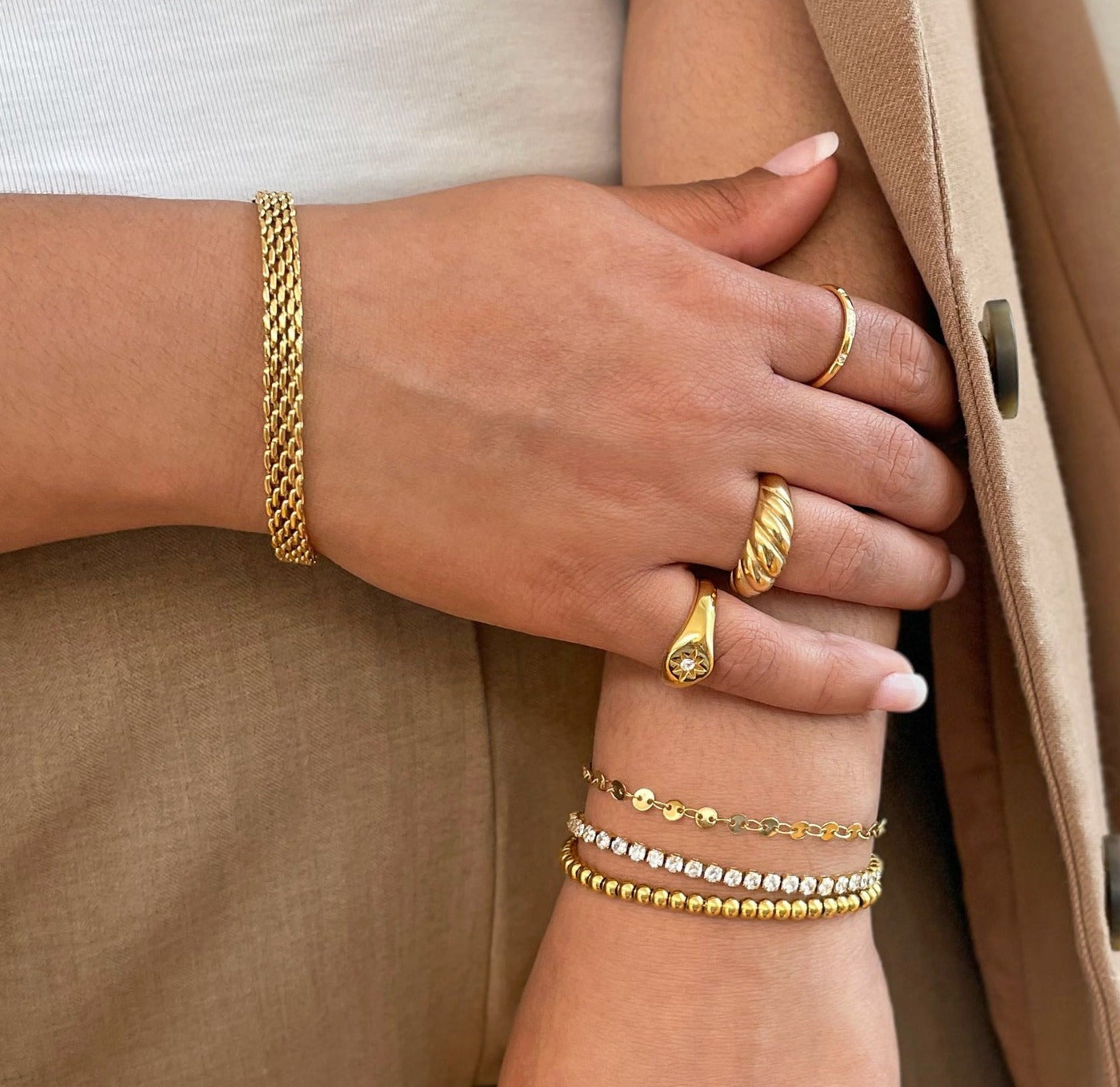 VENETTA GOLD BRAIDED LINK CHAIN BRACELET SAMPLE