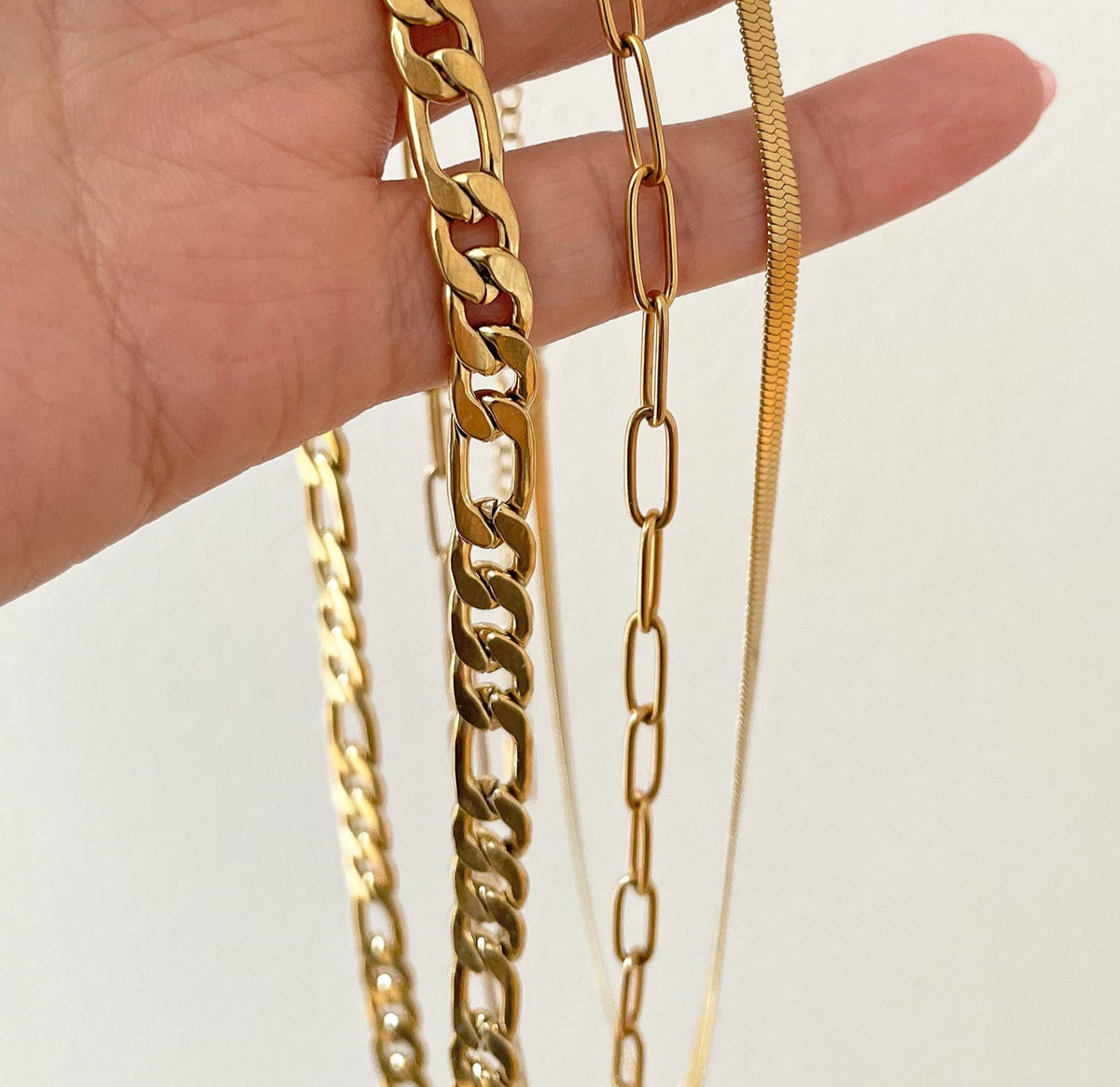 gold paperclip chain necklace waterproof jewelry