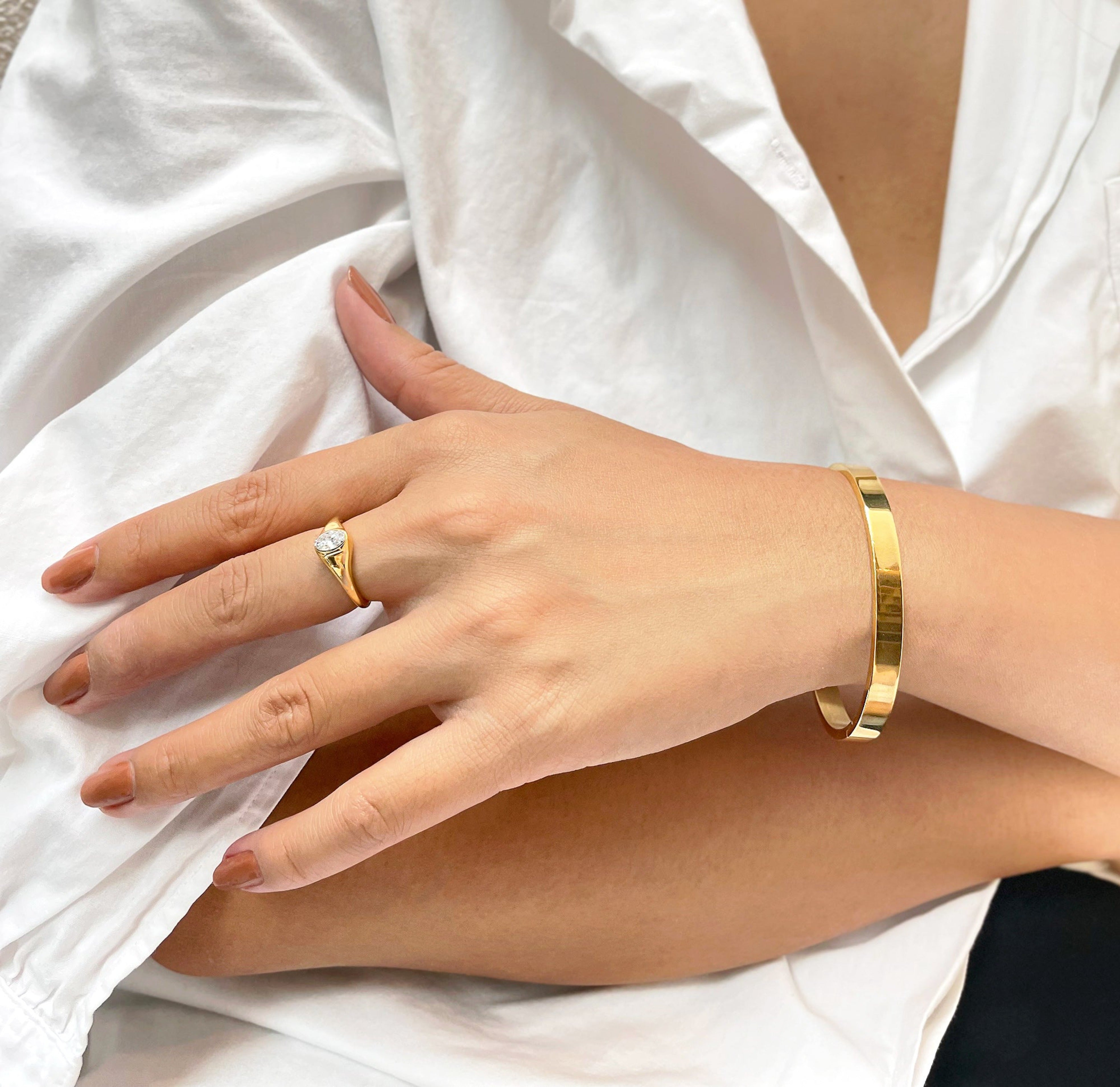 gold cuff bracelet waterproof jewelry