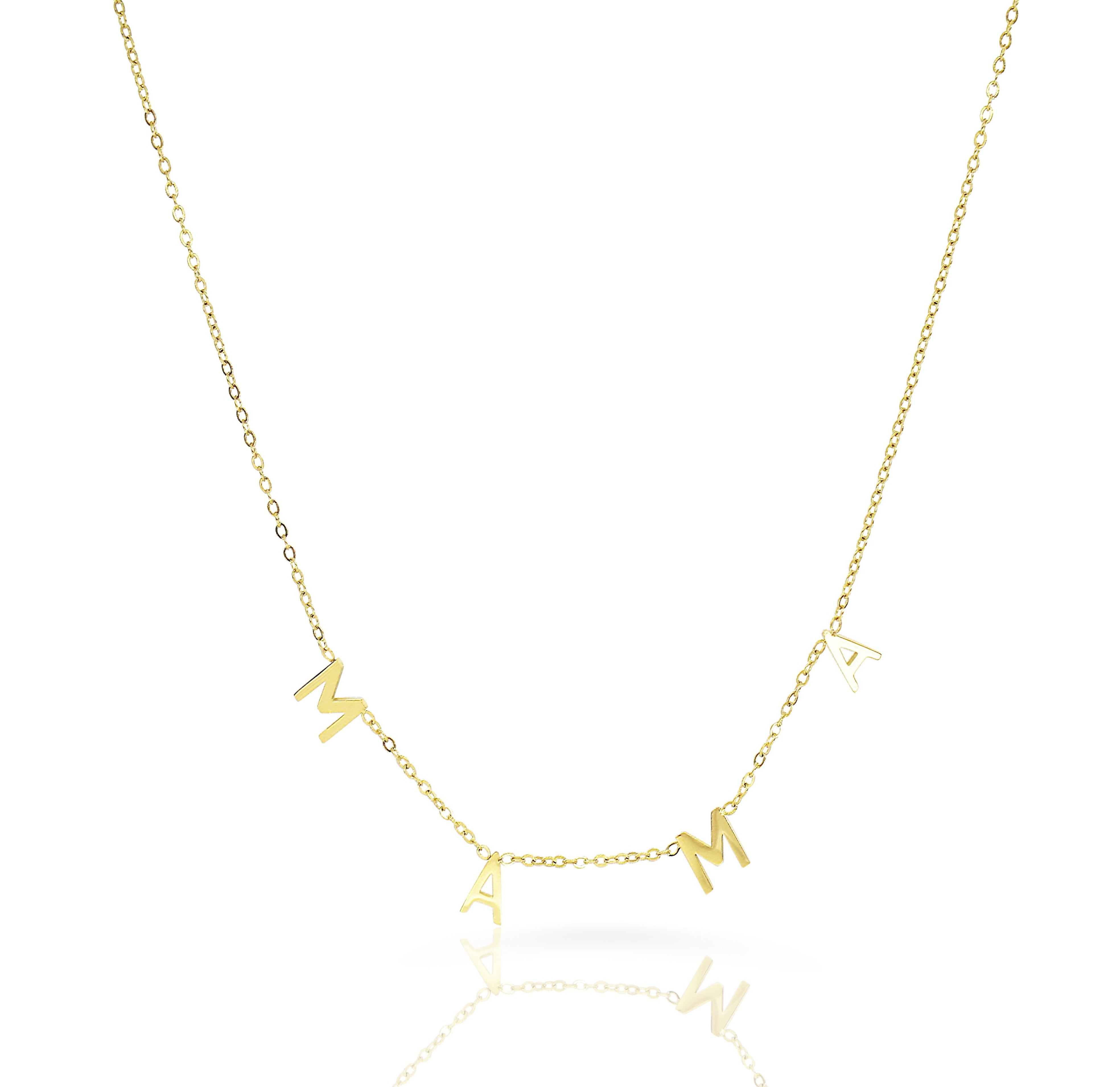 dainty mama letter necklace waterproof jewelry