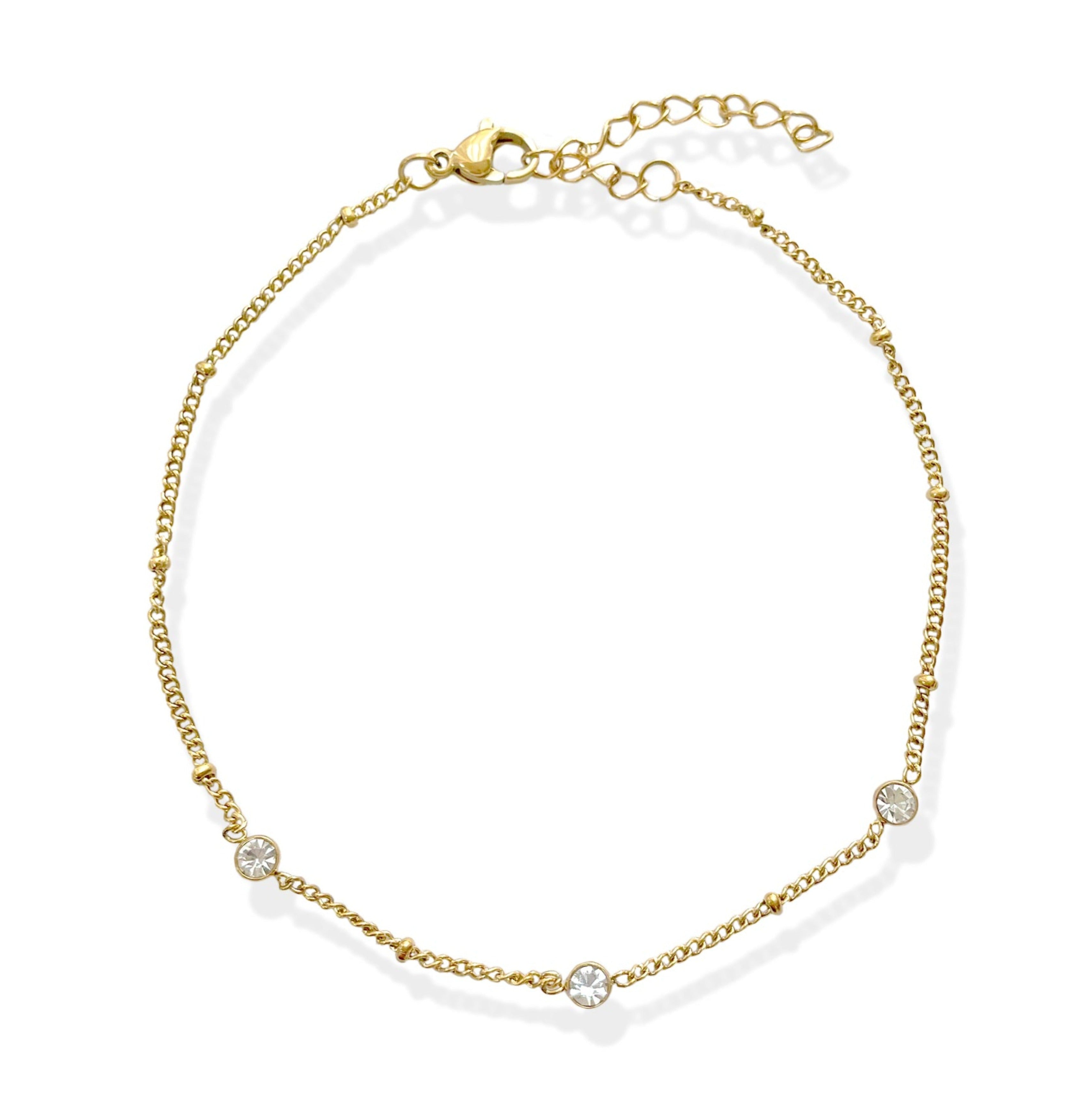 DAINTY SATELLITE CHAIN ANKLET WATERPROOF JEWELRY