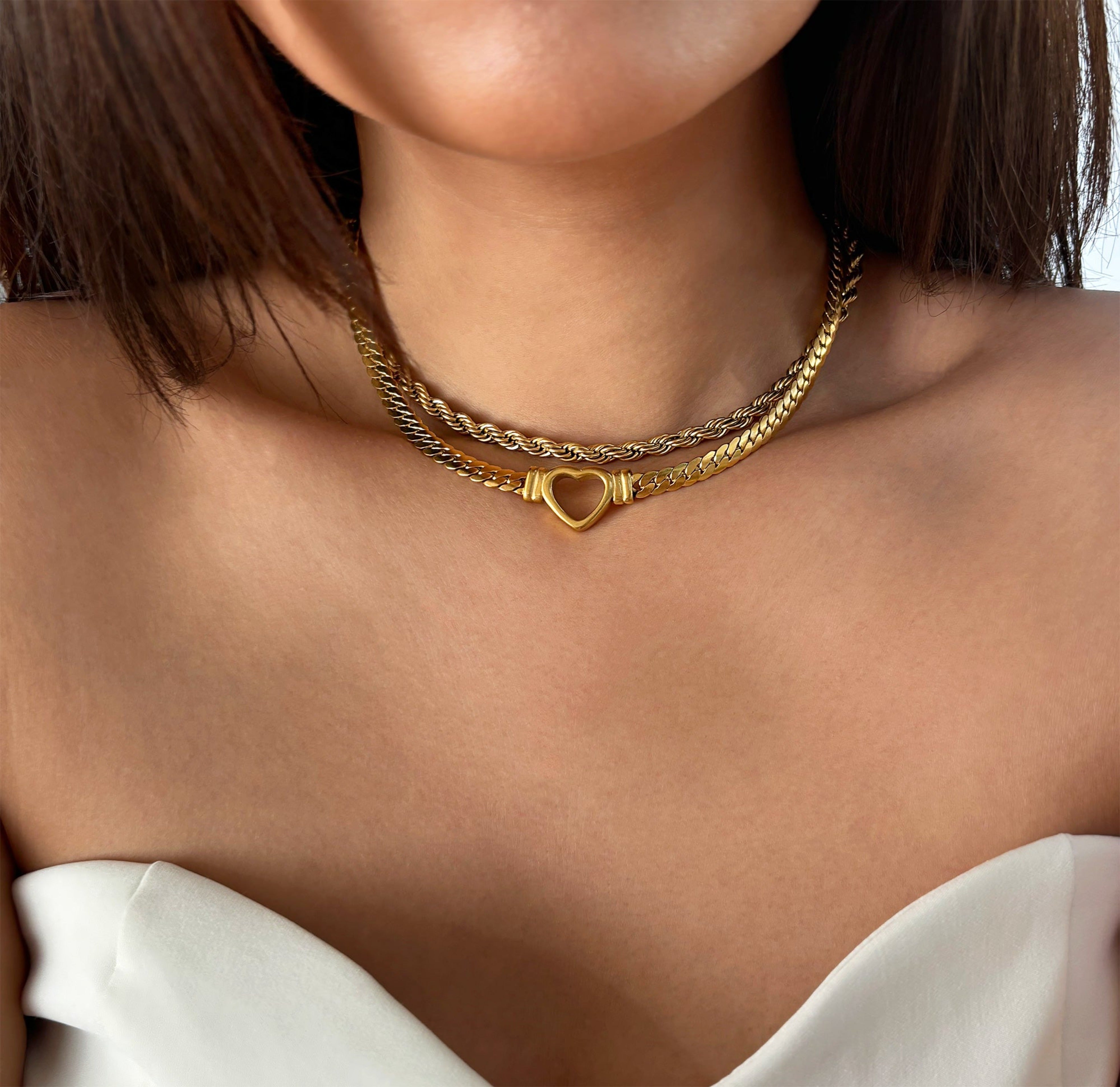 heart choker waterproof necklace