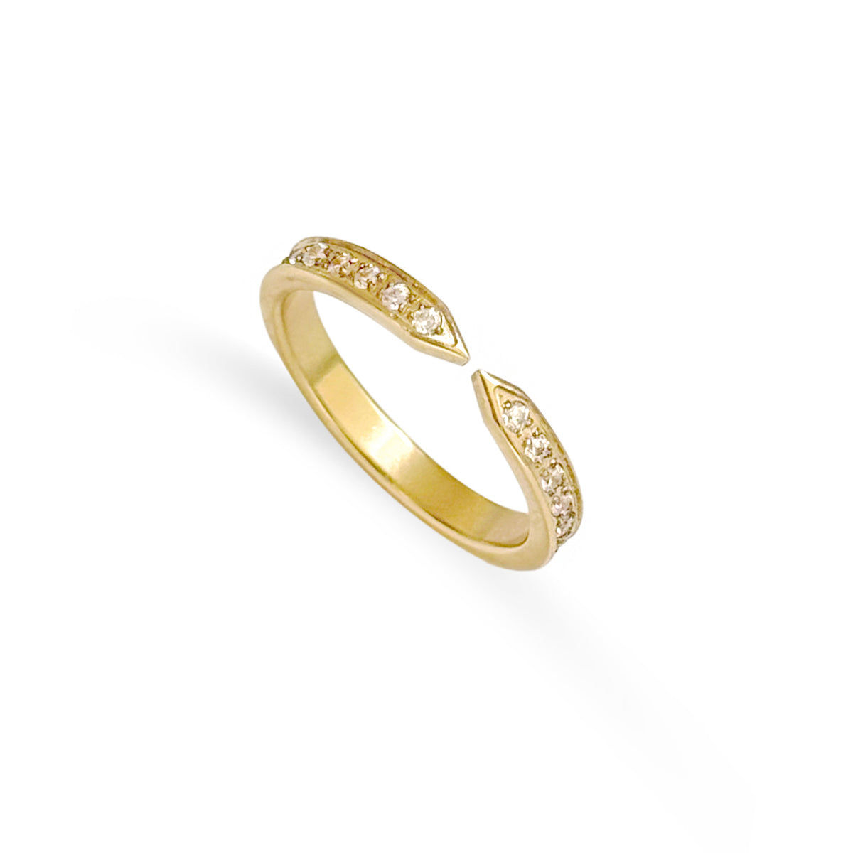 Vera Gold Cz Diamond Open Claw Ring - Waterproof Jewelry