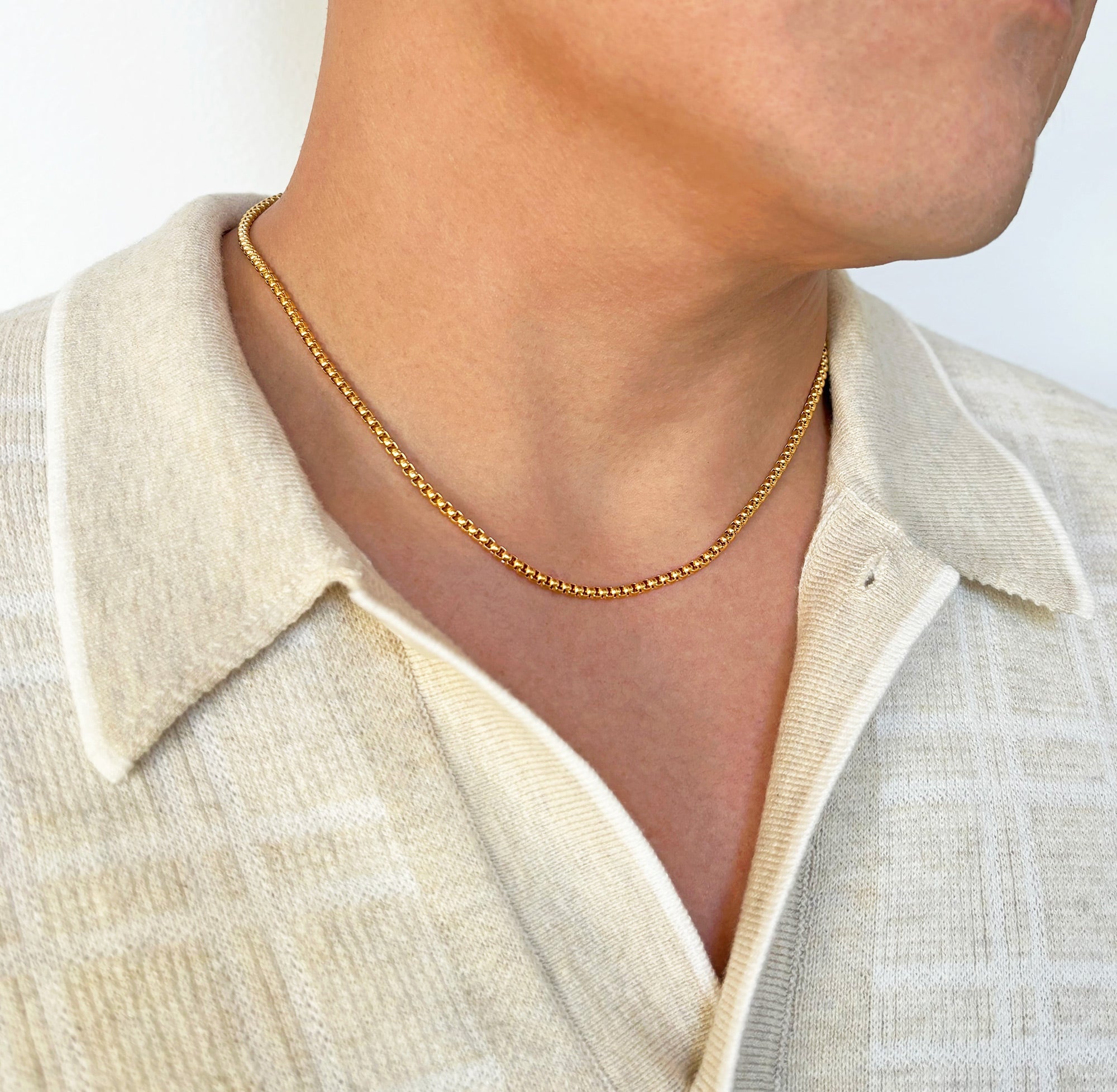 GOLD ROLO CHAIN NECKLACE - 3MM