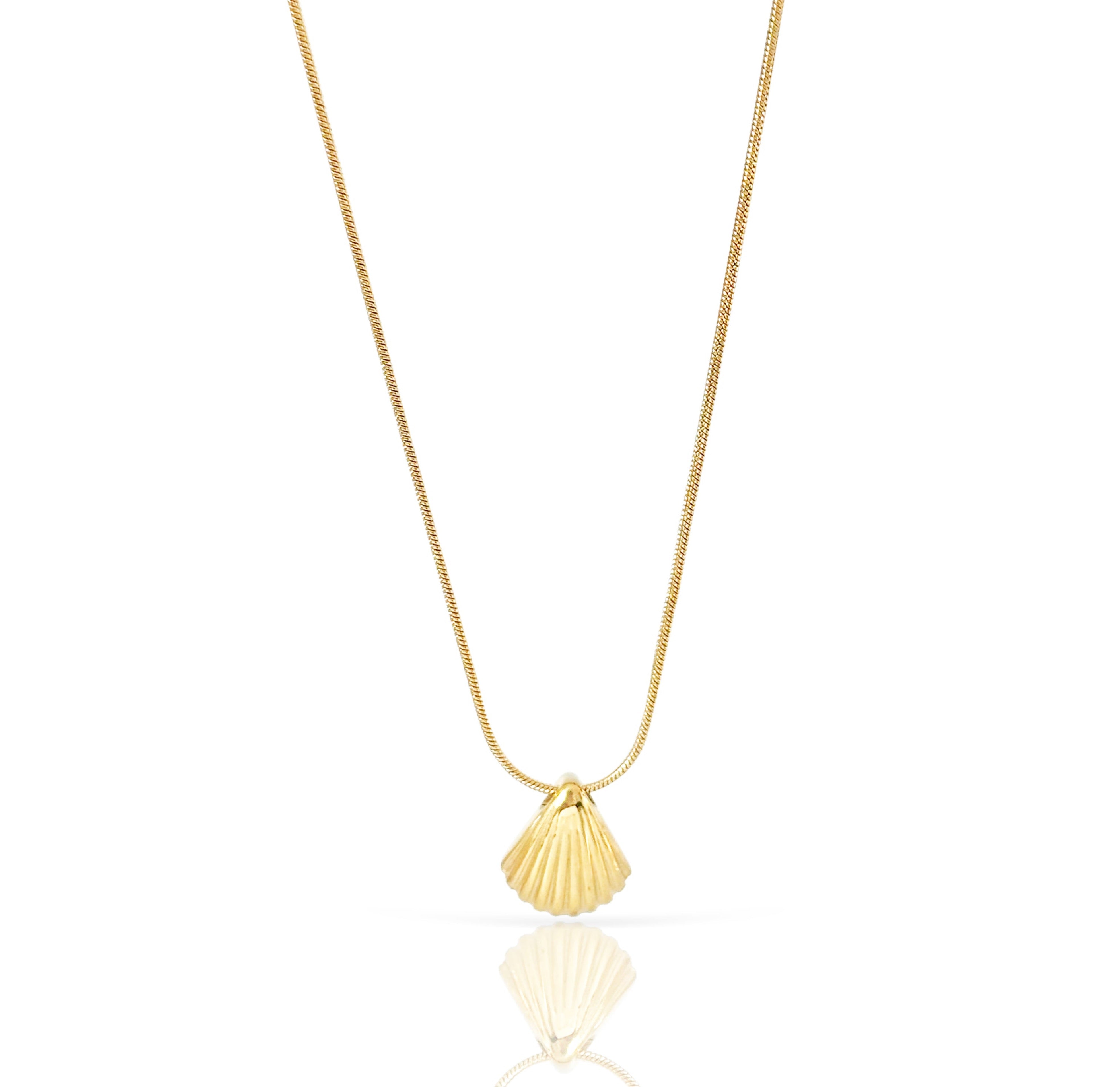 gold sea shell pendant necklace