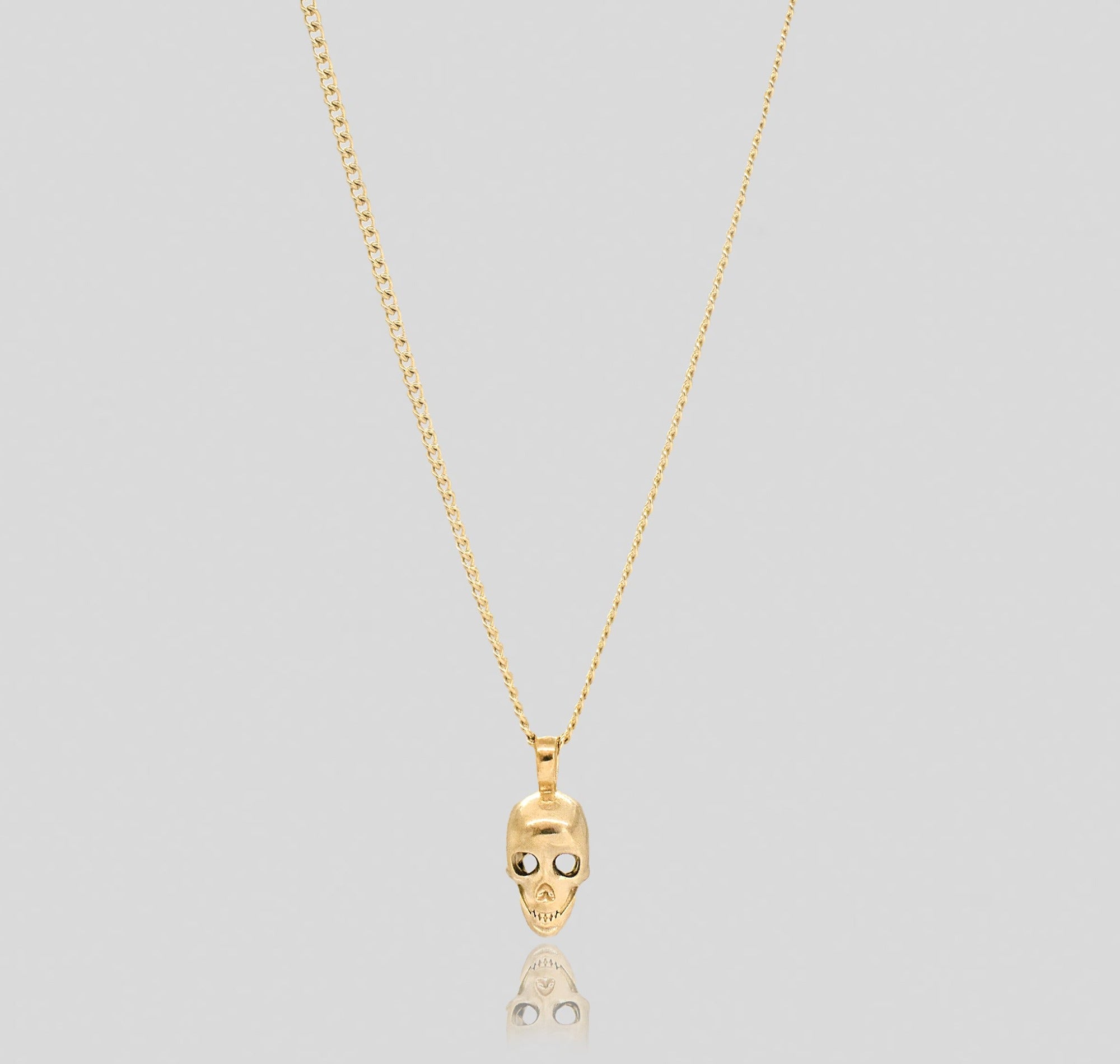 gold skull pendant necklace mens waterproof jewelry