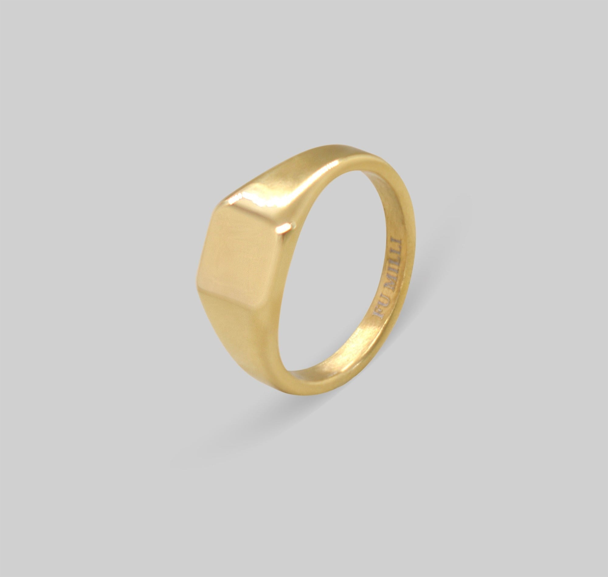 gold signet ring mens waterproof jewelry