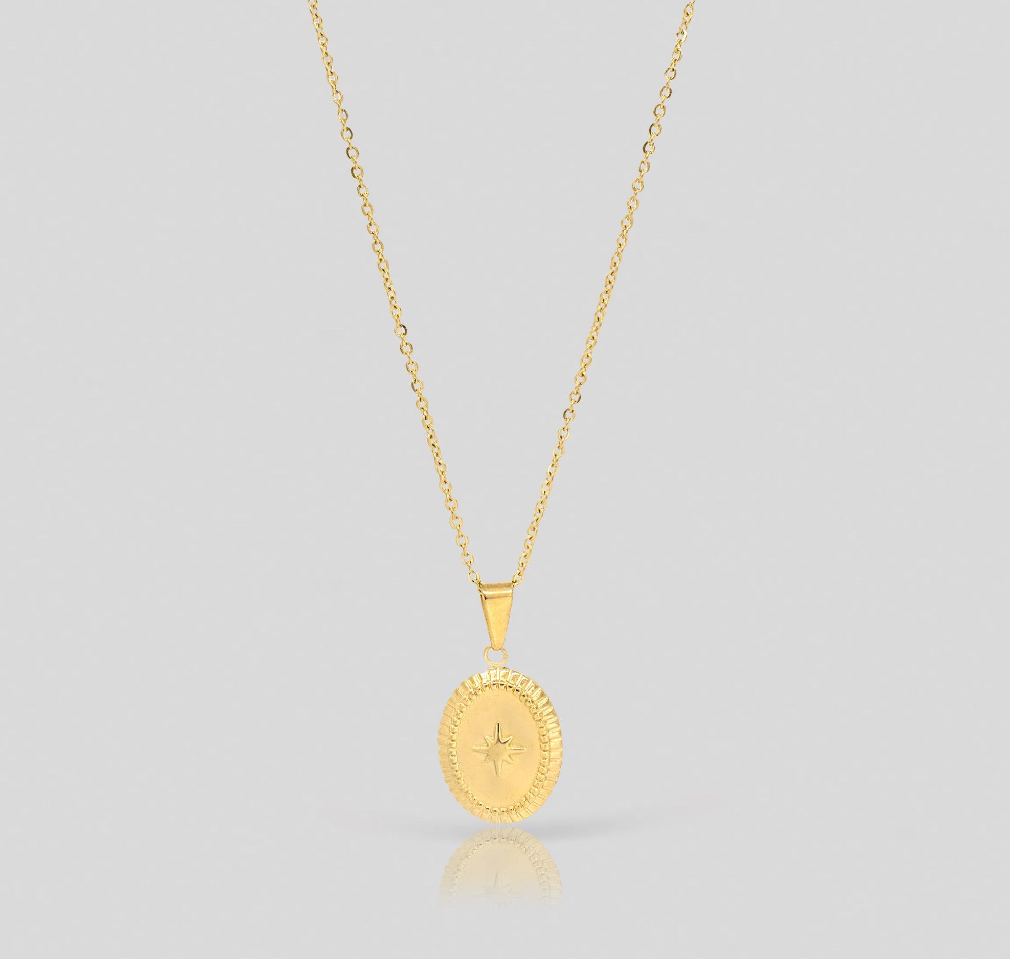 gold starburst necklace mens waterproof jewelry