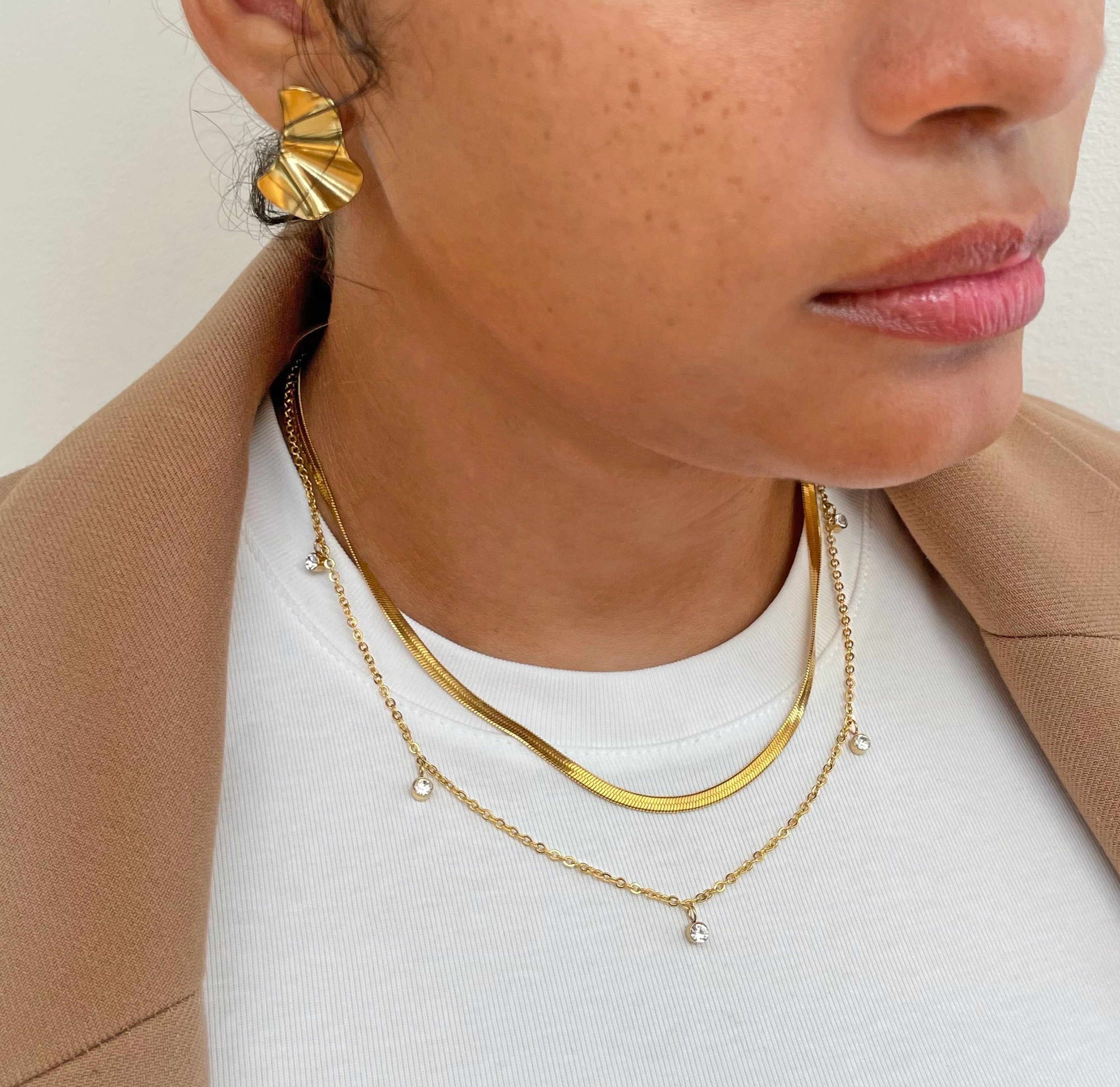 gold station necklace waterproof jewelry
