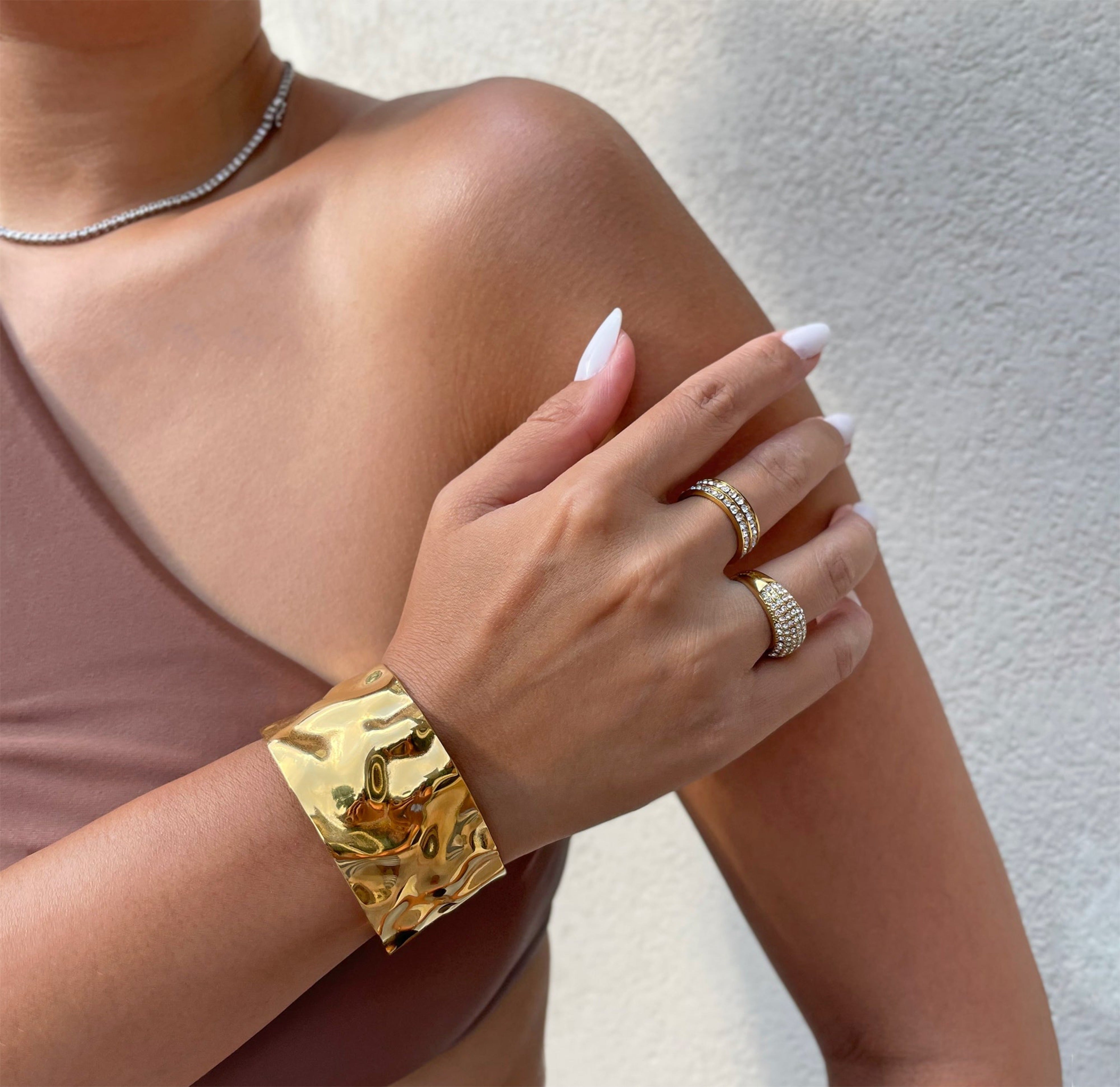 gold cuff waterproof jewelry