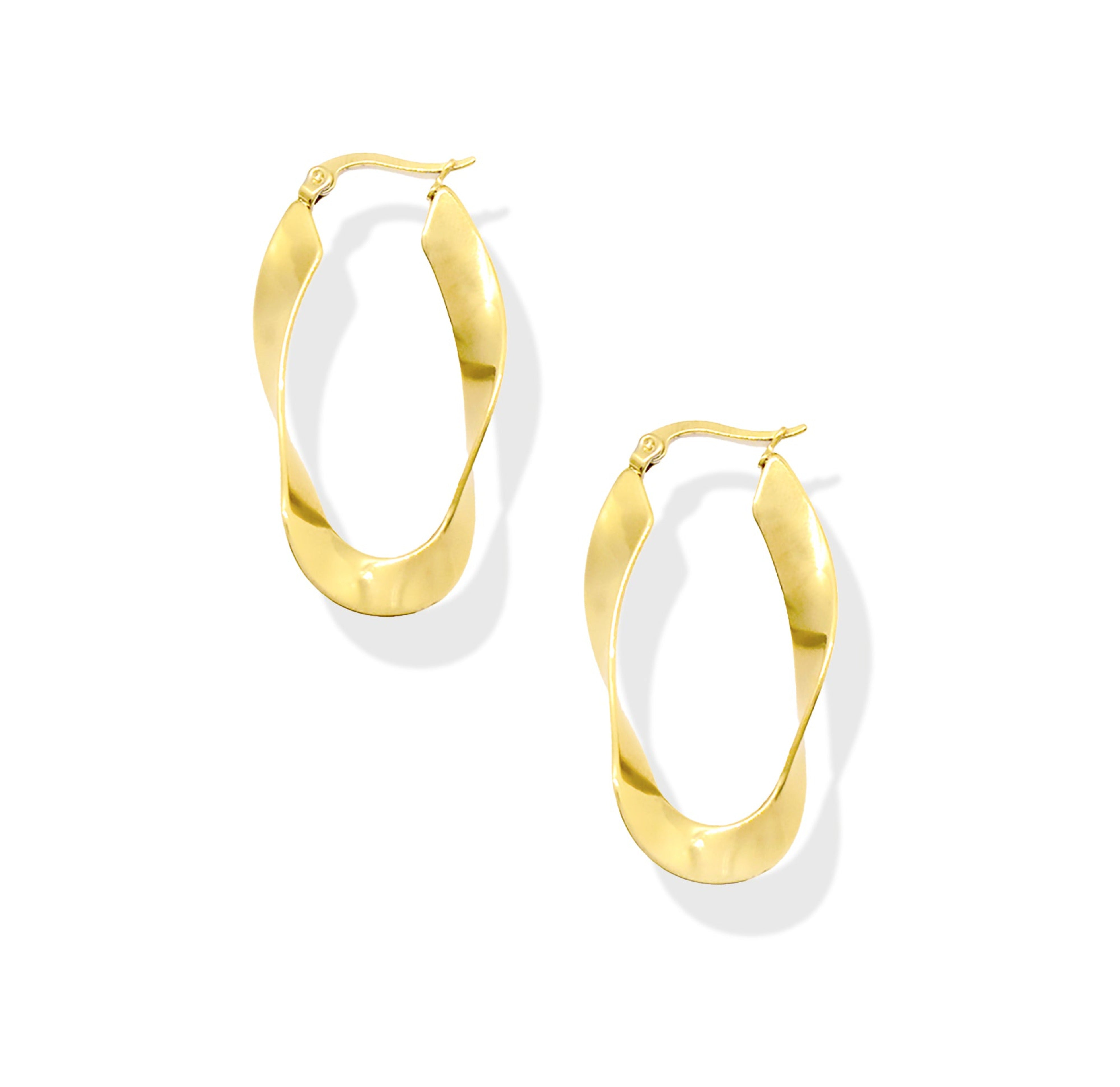 gold twist hoop woman's waterproof jewelry