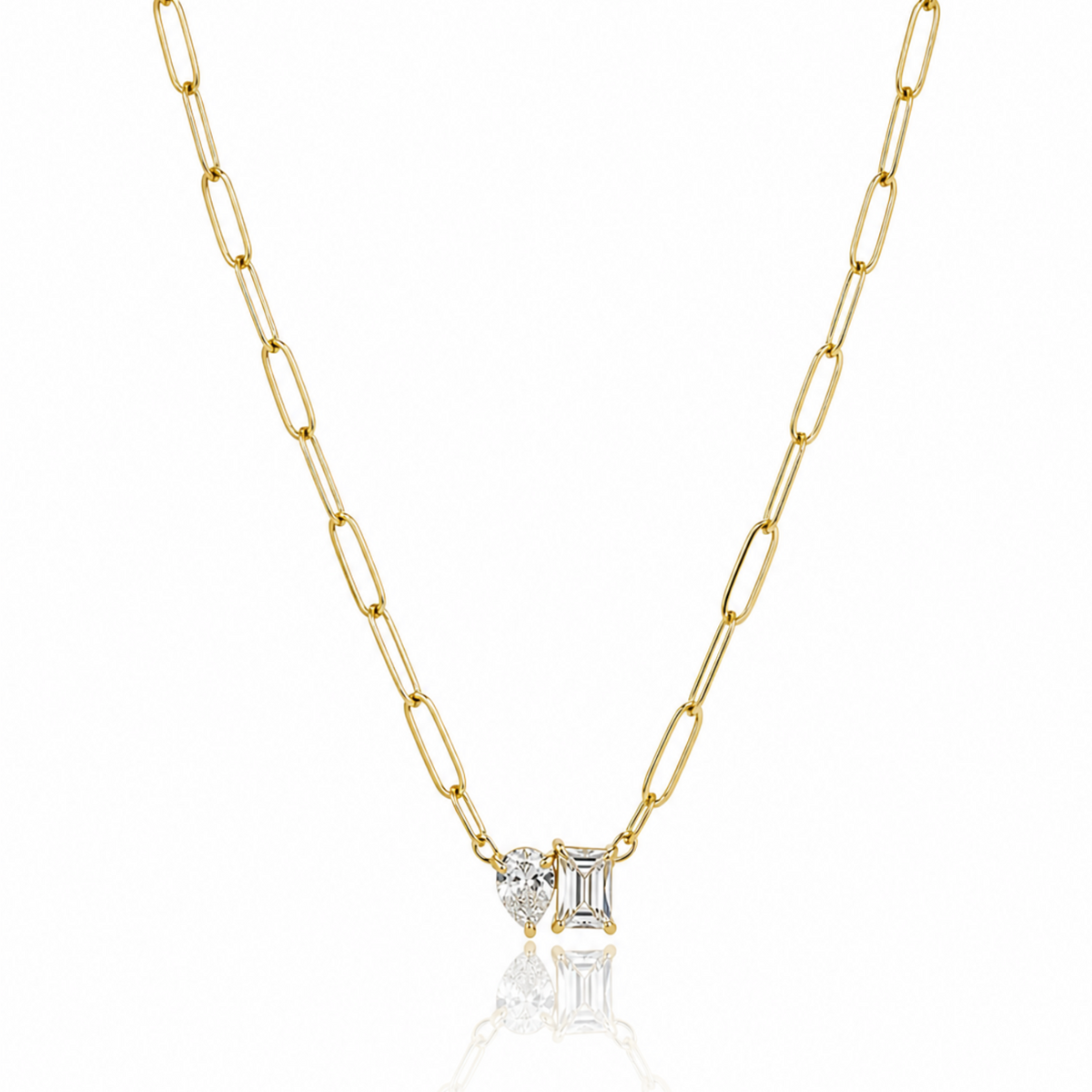 アクセサリー TOGA L CHAIN NECKLACE Livv Toi Et Moi Gold Paperclip Chain Necklace - Waterproof Jewelry