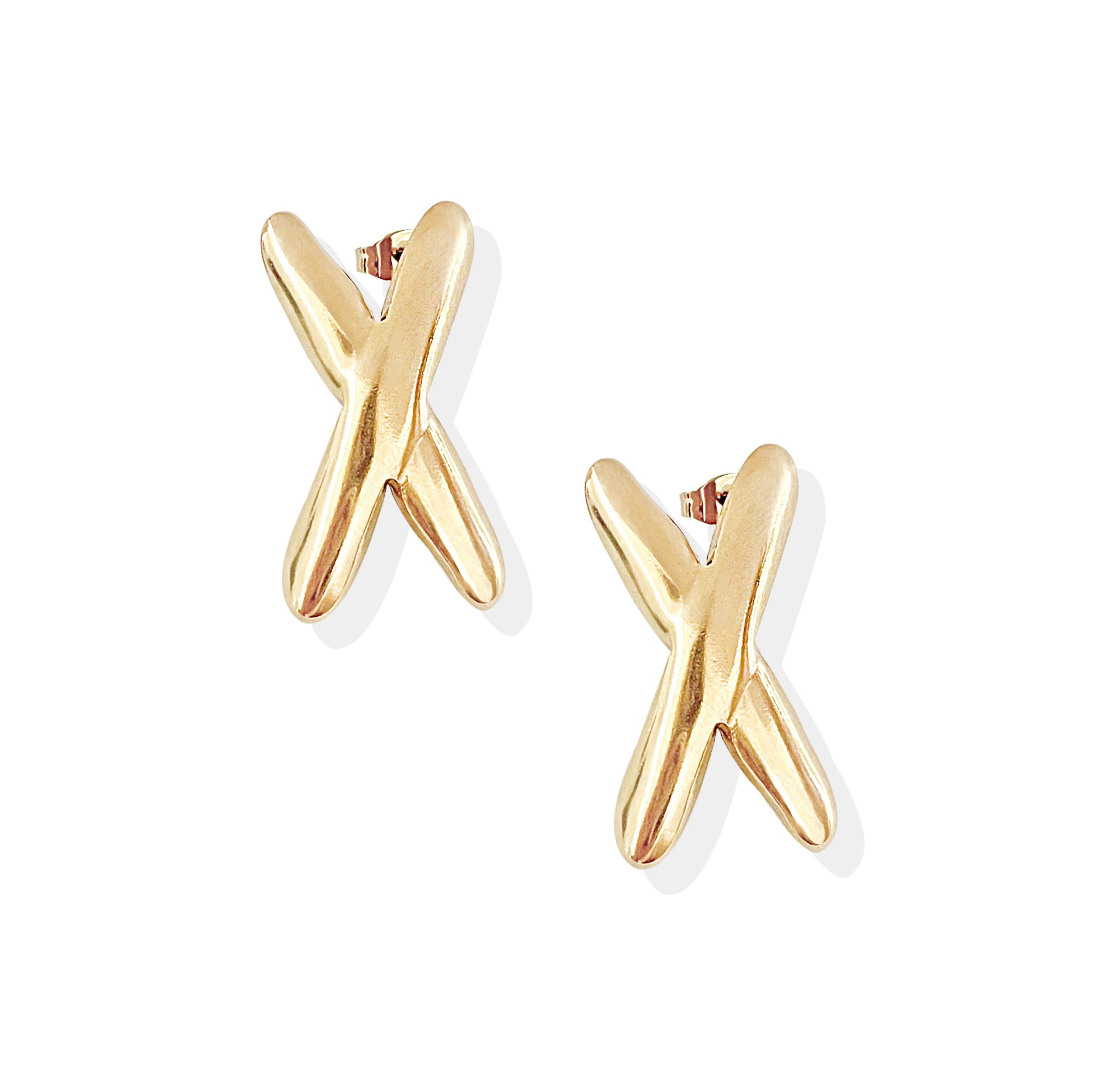 gold x earrings waterproof jewelry