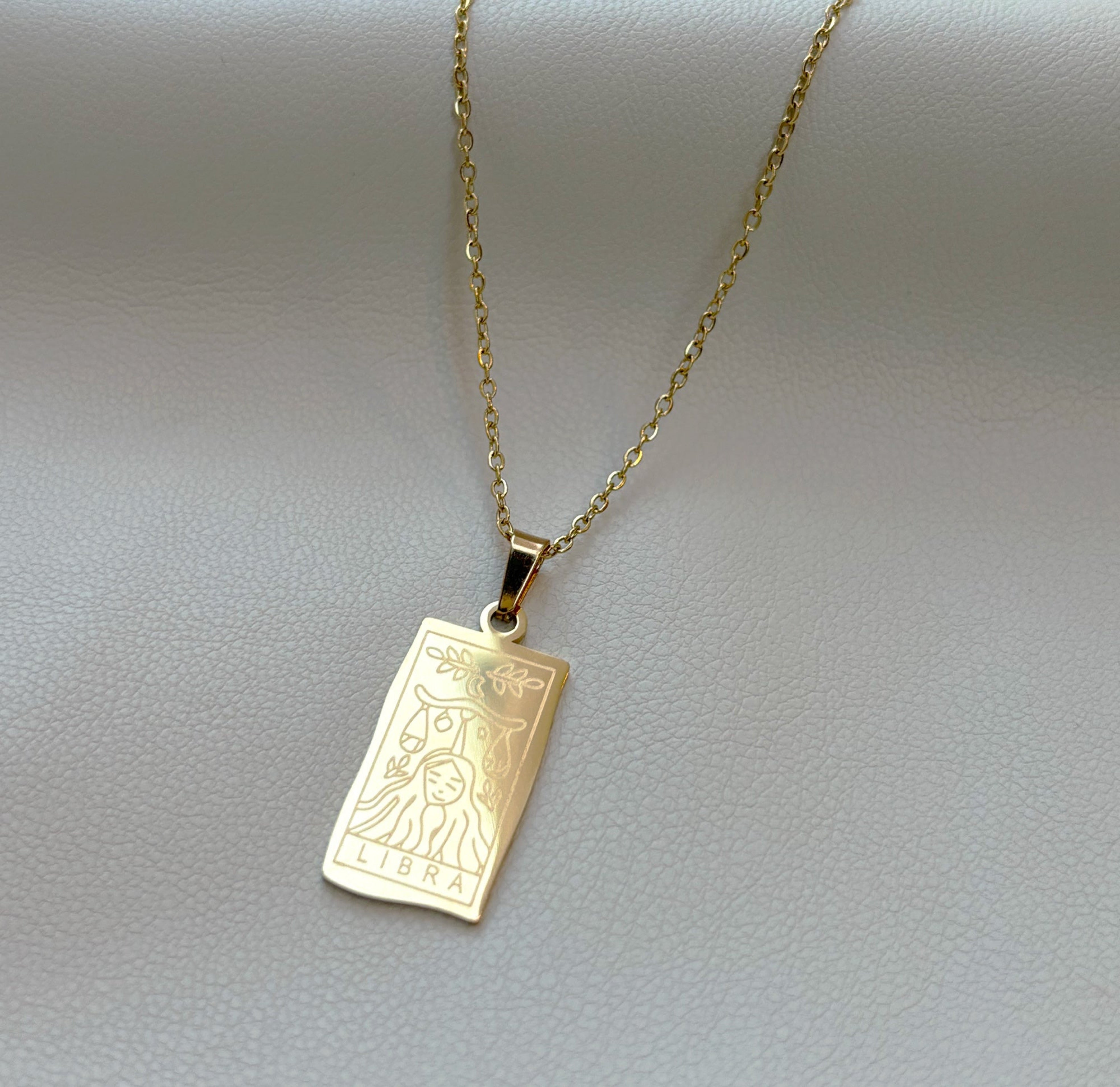 Libra Zodiac Gold Pendant necklace