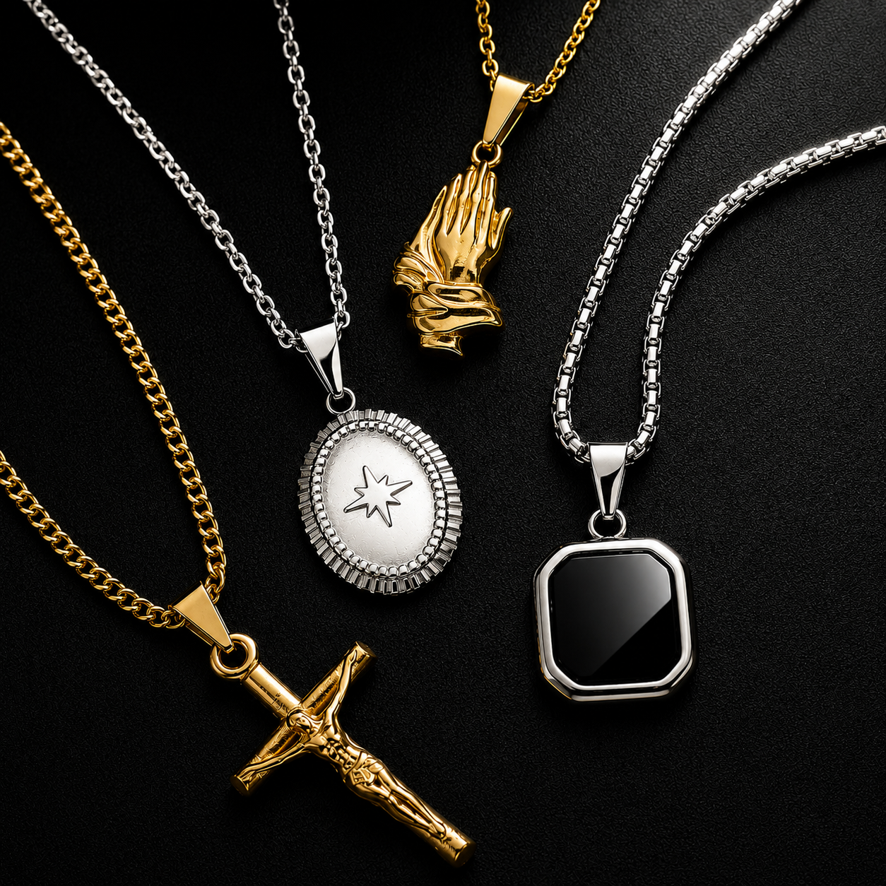 mens pendant necklaces waterproof jewelry tarnish free