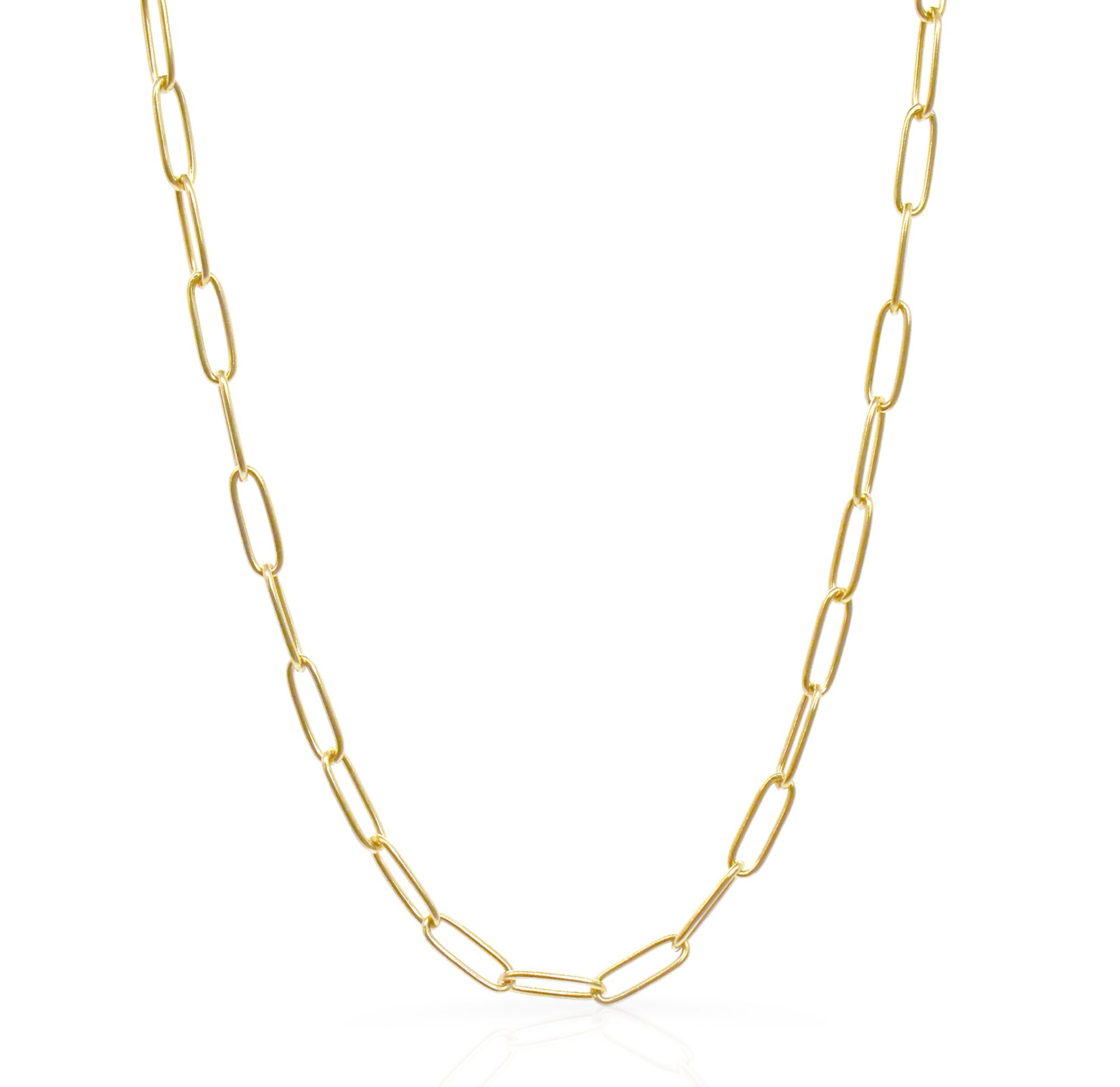 gold paperclip chain necklace waterproof jewelry
