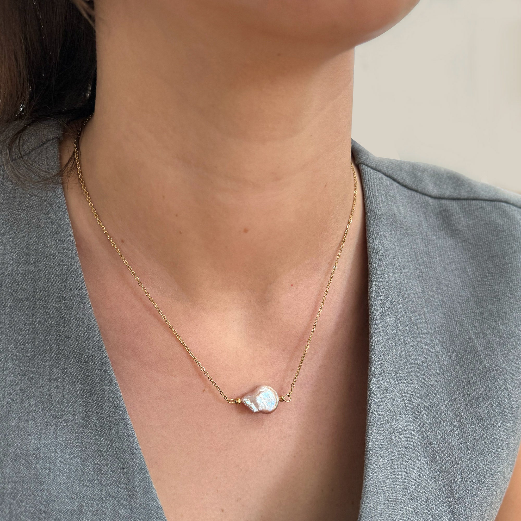 SERENA PINK PEARL PENDANT NECKLACE SAMPLE