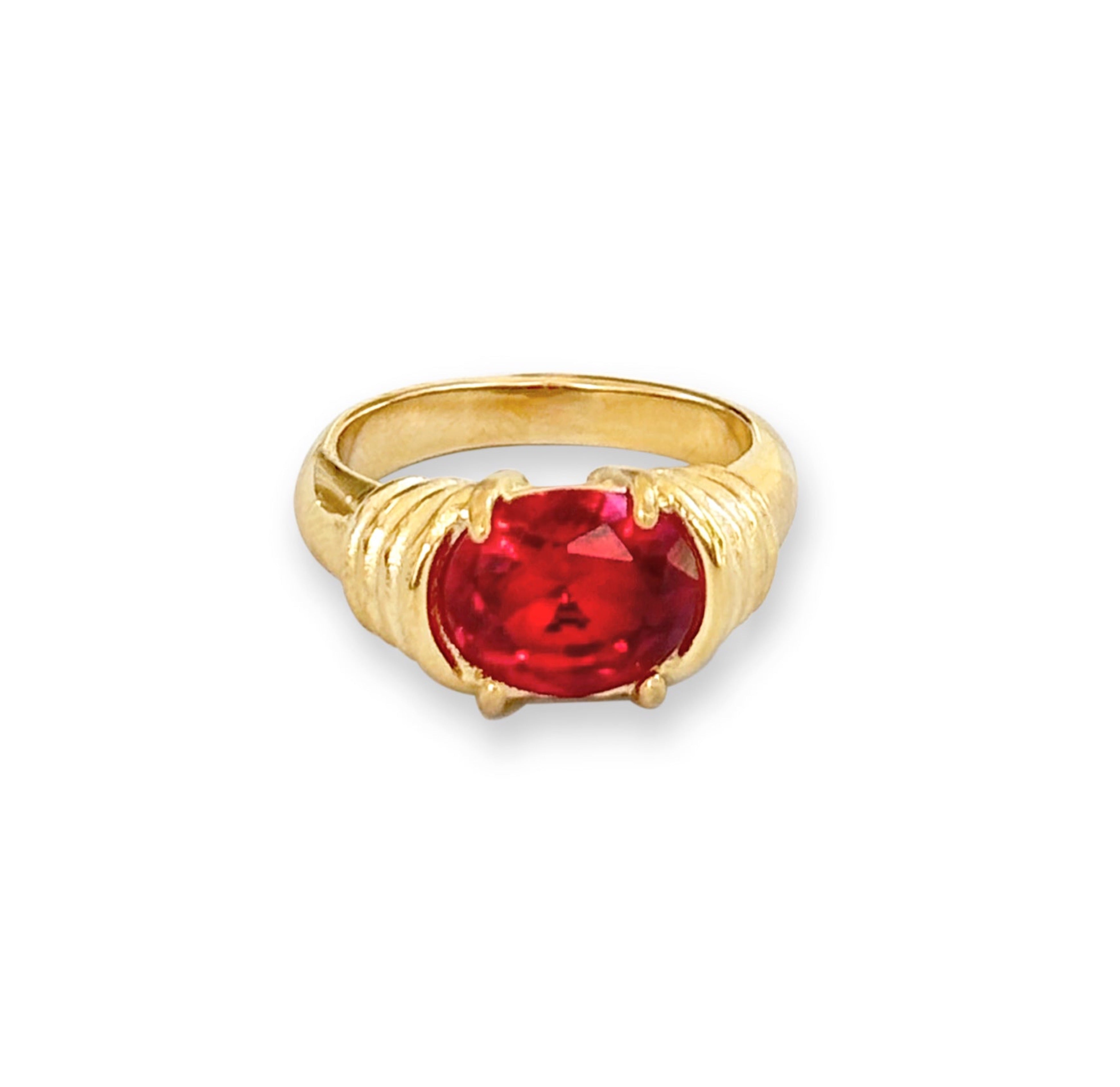 red gemstone ring waterproof jewelry