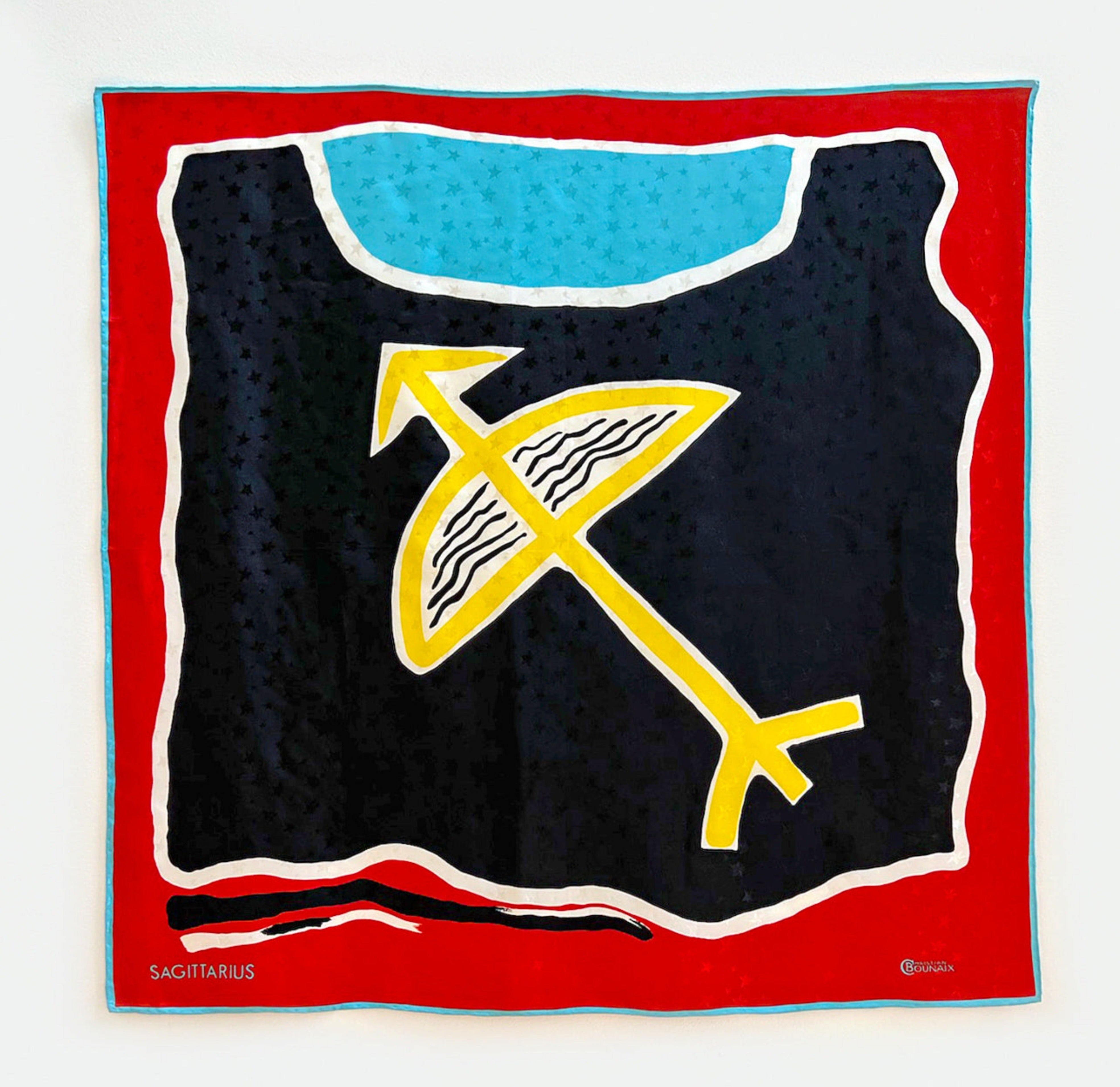 sagittarius silk scarf jacquard star